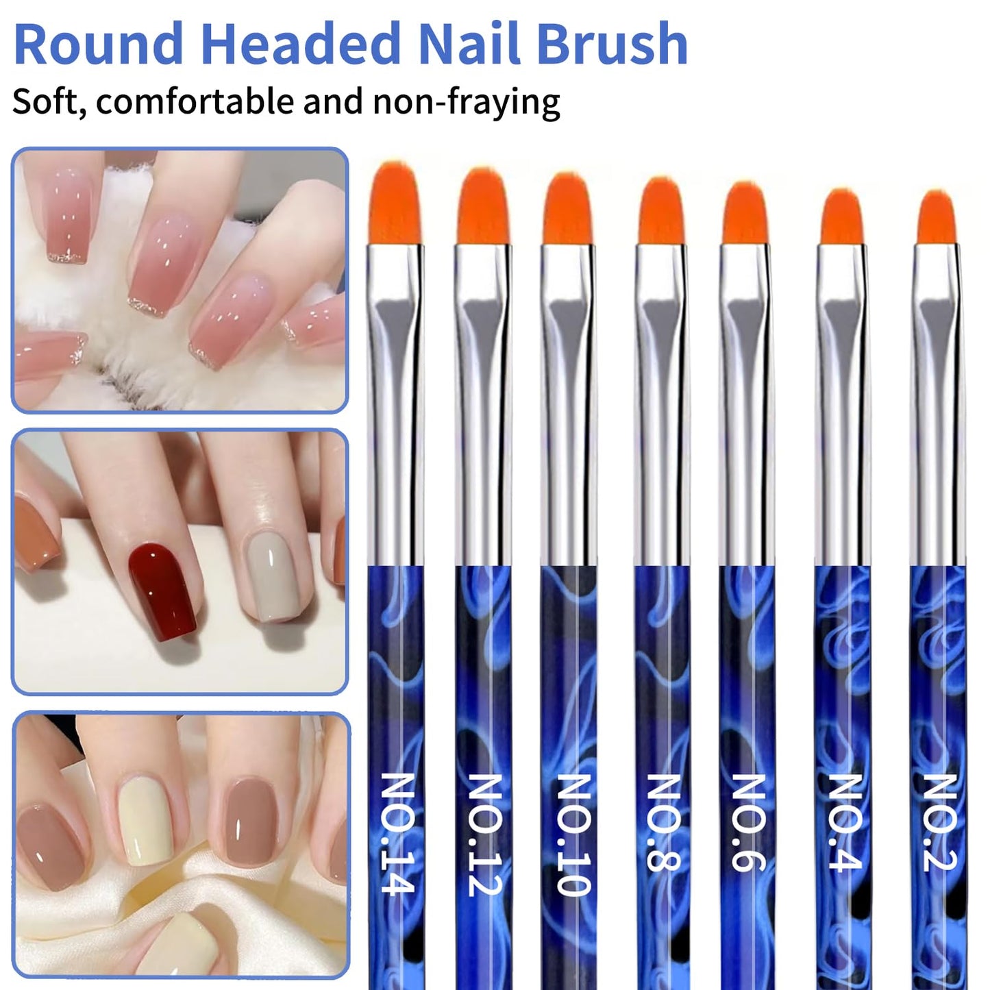 19Pcs Navy Blue Nail Art Brush Set, Nail Brushes Kit with Acrylic Nail Brush, Gel Polish Brushes, Dotting Tools, Nail Dust Brush, Manicure Tool for Acrylic Powder Application, Sculpting & Cleaning