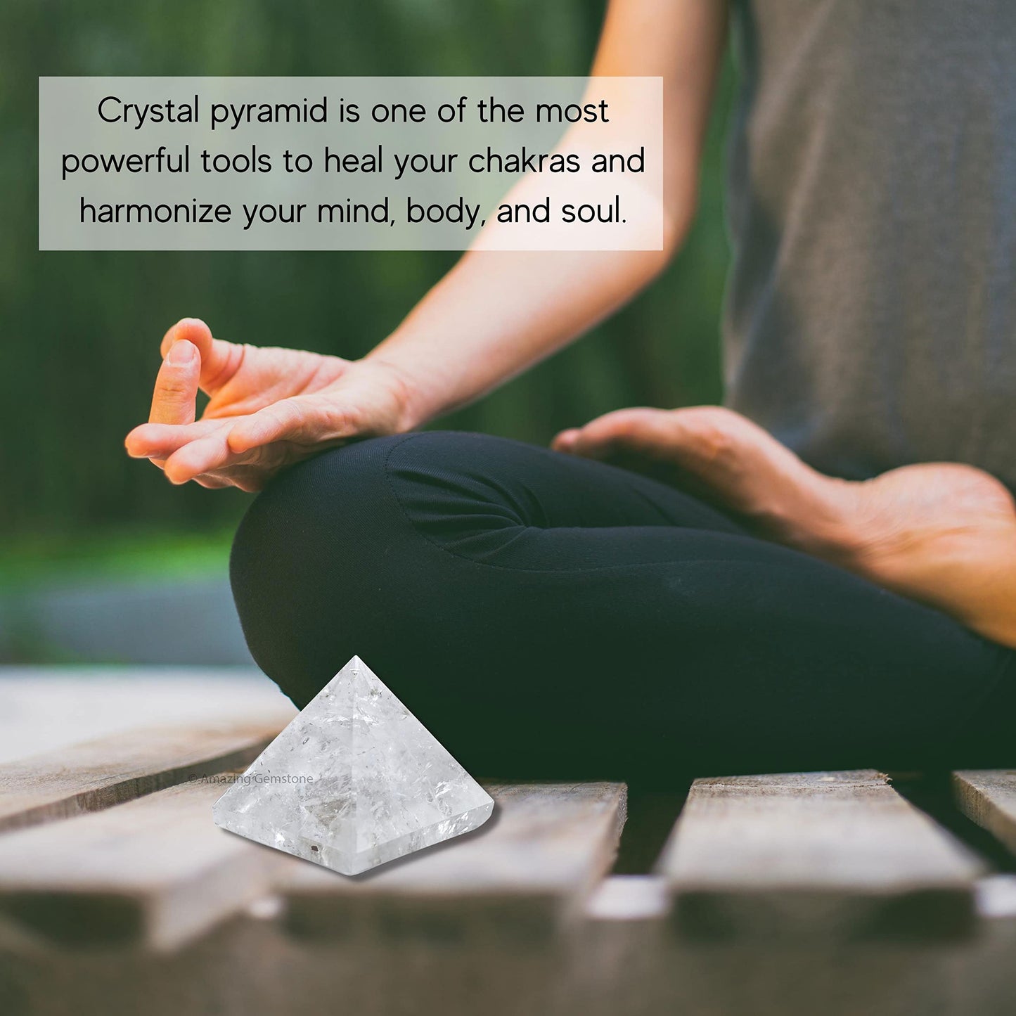 Amazing Gemstone Clear Quartz Pyramid Crystal Healing Stones - 2" Great Pyramid Figurine of Natural Stone Pyramid for Meditation, Reiki, Chakra Balancing and Crystal Pyramids Grid