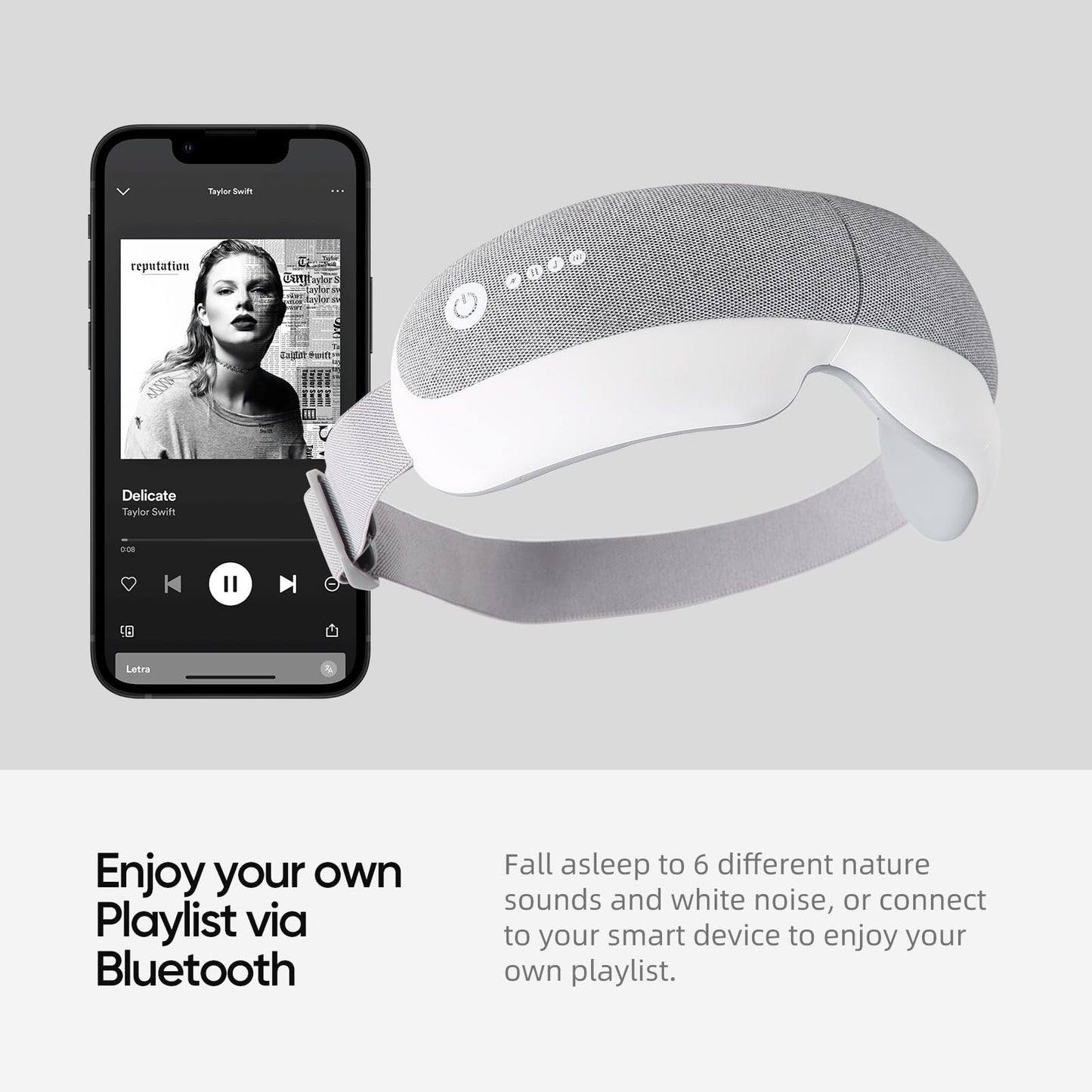 Eye Massager & Bluetooth Heat Sleep mask,Parents Gift Sets |With storage bag & greeting card | Migraine Relief,Relaxation,Bedtime Stress Relief | White Noise,3D airbag kneading| Smart Head Massager