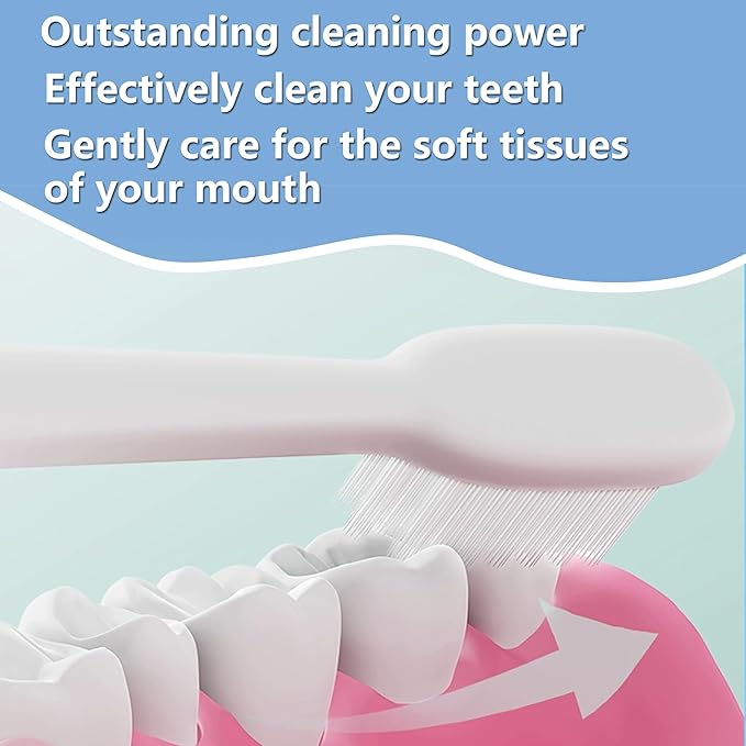 50 PCS Disposable Toothbrushes, Bulk Individually Wrapped Toothbrushes, Travel Toothbrush Pack, Ultra Soft Bristles & Non-Slip Handle, Perfect for Home, Travel, Hotel, Donation (50 Pieces)