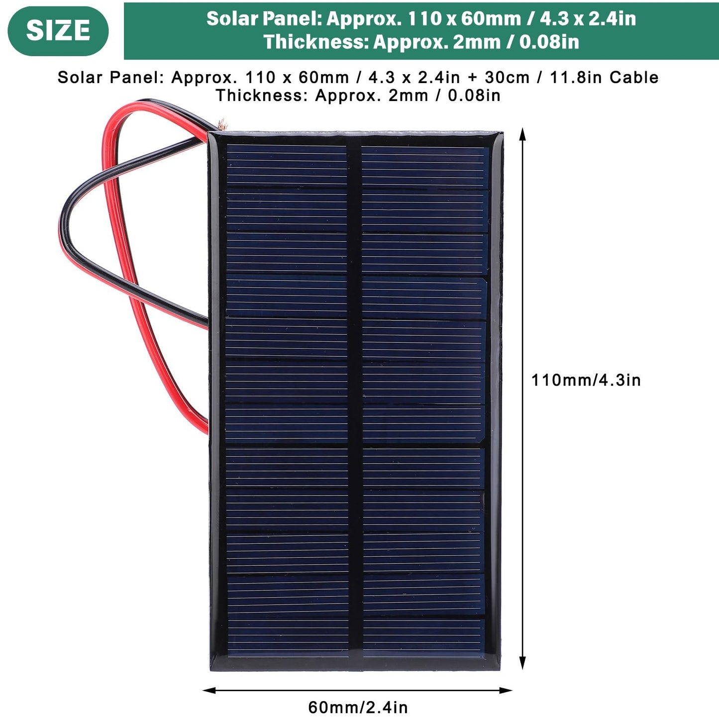 3Pcs Mini Solar Panel DC 6V Polysilicon Solar Cell Charger Module Solar DIY System Kits with 30cm Cable