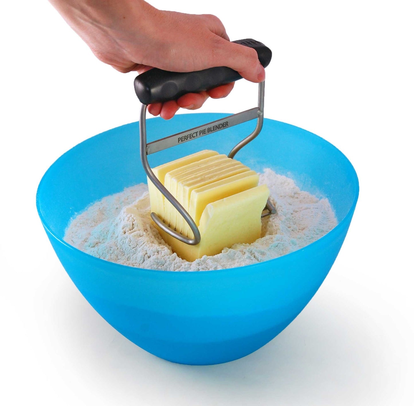 Perfect Pie Dough Blender & Pastry Cutter Tool – Heavy Duty Stainless Steel Blades for Easy Mixing – Ergonomic Soft Grip Handle – Ideal for Baking Pizza, Pie, Cookies - Black