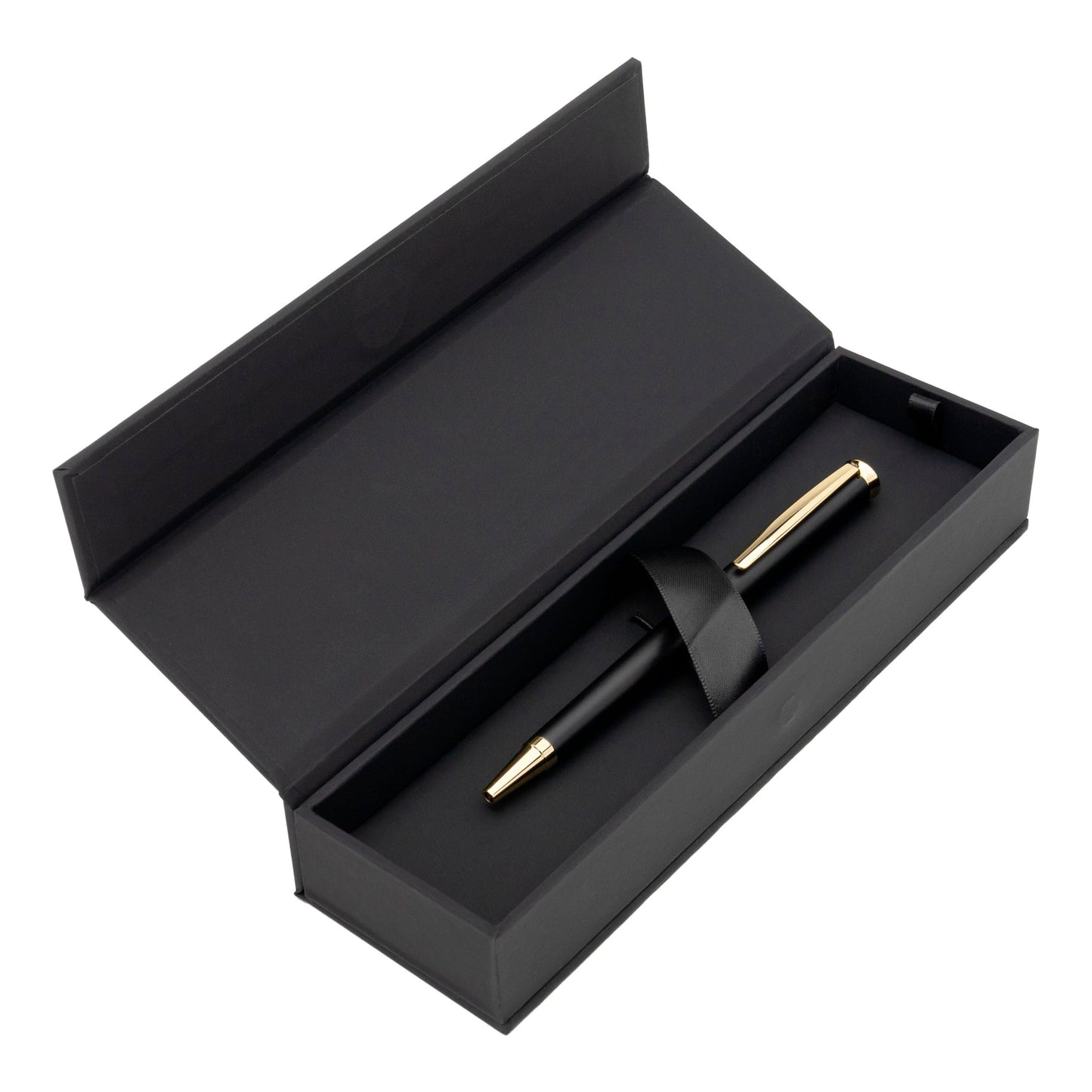 HUGO BOSS Sophisticated HSC3114A Brass Ballpoint Pen Matte Black Length 13.6 cm Lead Colour: Blue