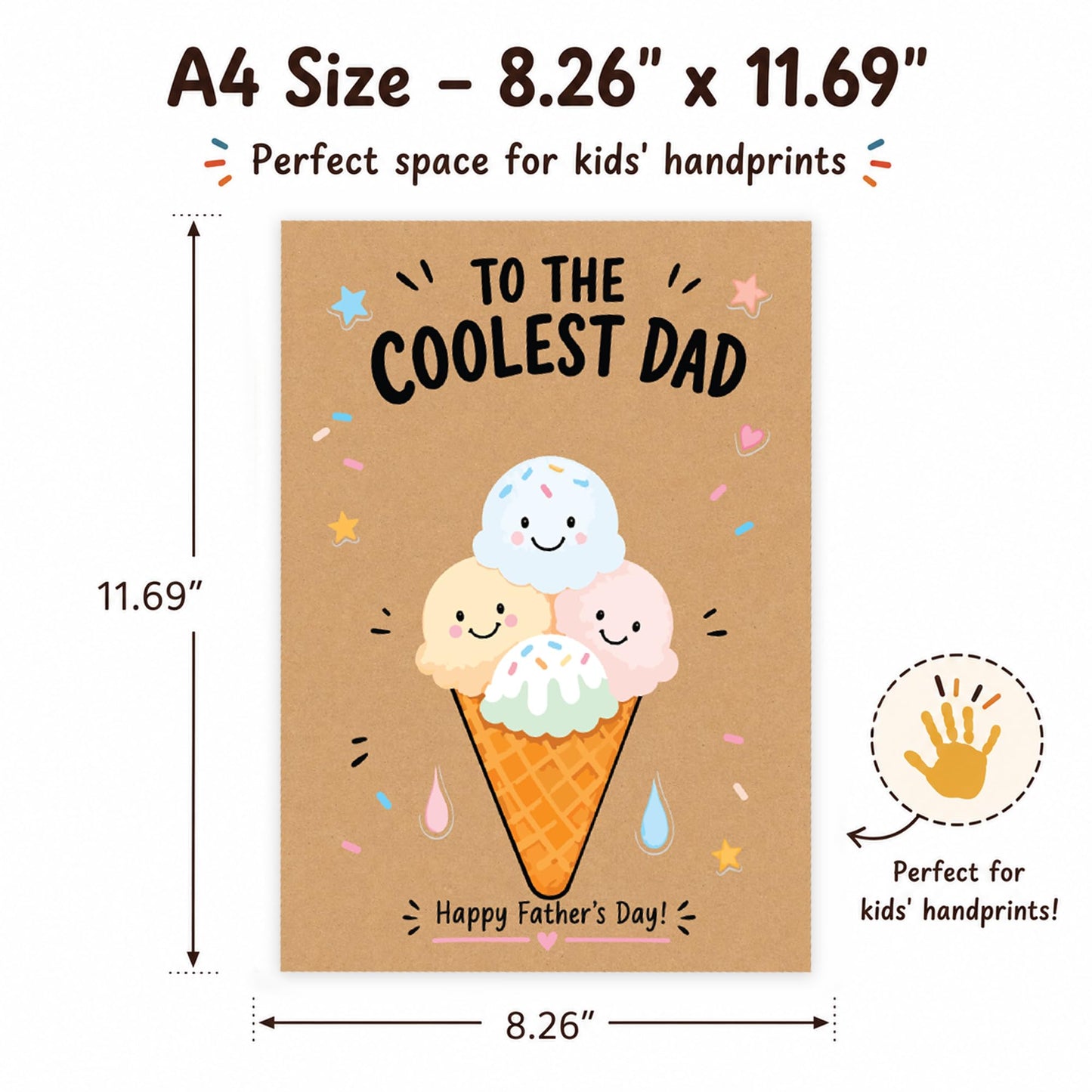 Fathers Day Crafts for Kids Bulk,12pack DIY Father's Day Crafts for Kids Classroom, Make Your Own Handprint Kit, Funny Dad Gifts, Fathers Day Gift Bulk for Dad from Kid, Keepsake for Home School
