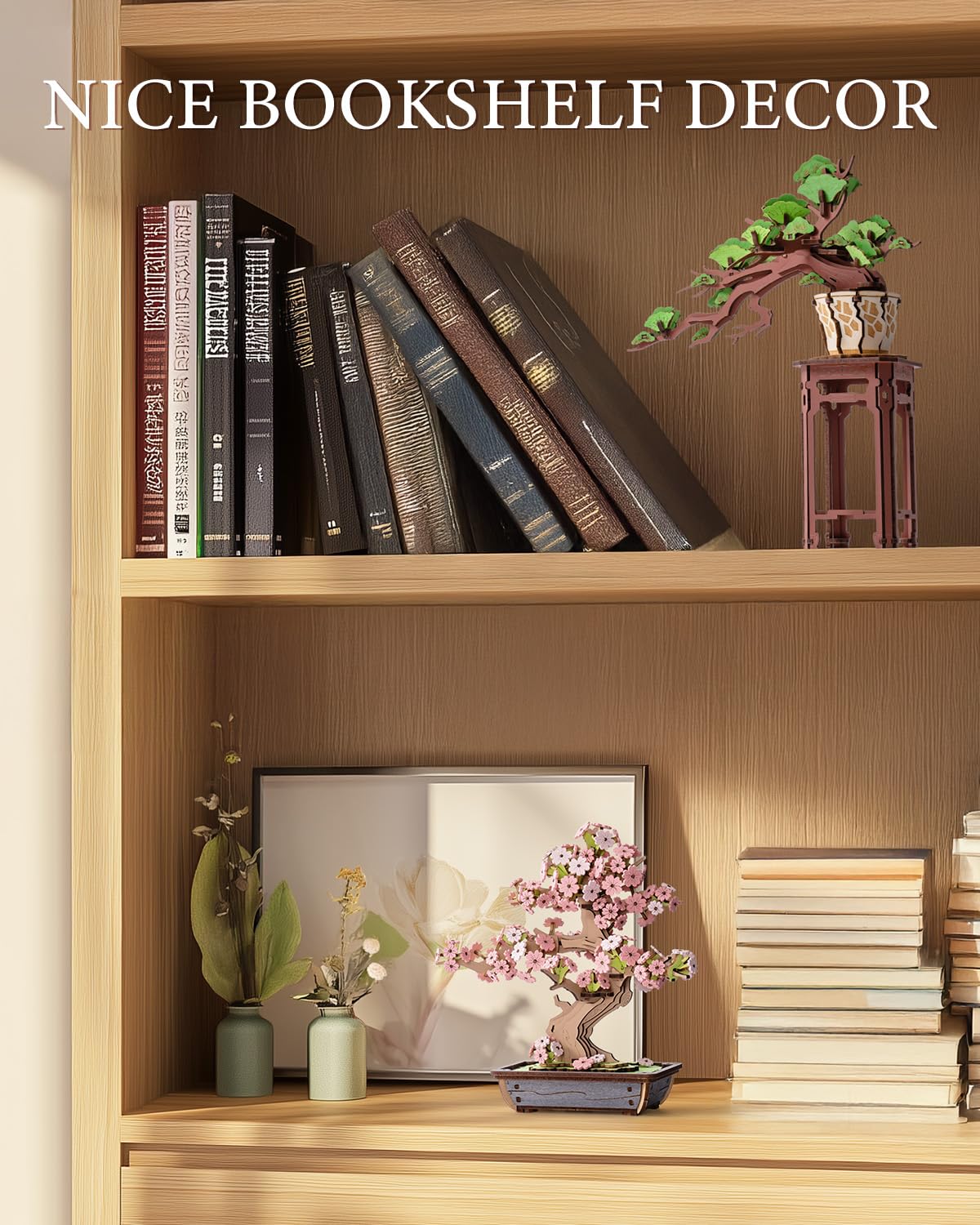 Wowood 3D Wooden Puzzle for Adults - Evergreen Pine Bonsai, DIY Wood Model Kit, Creative Craft Kit, Unique Gift and Home Decor for Nature Lovers (115PCS)