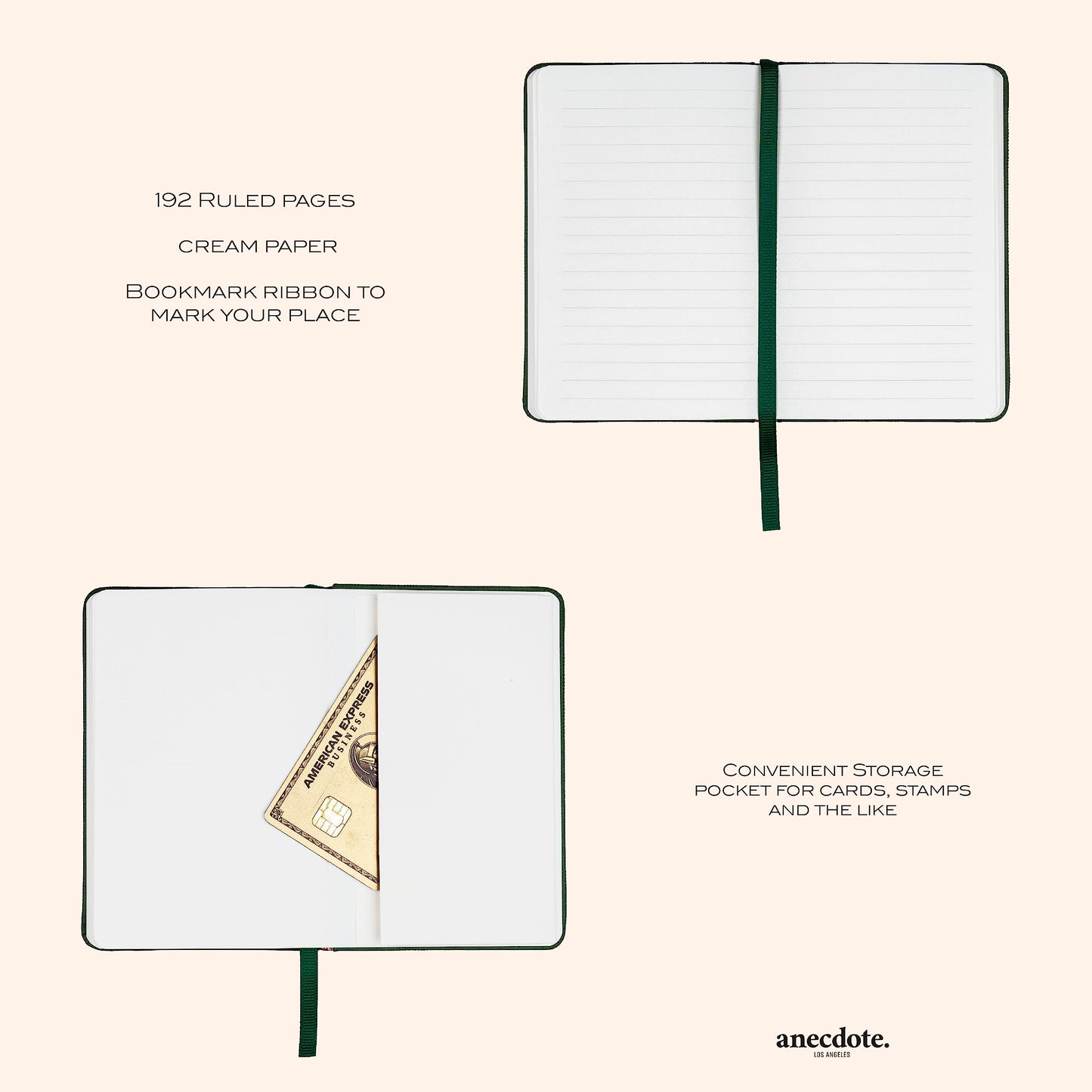 ANECDOTE. Small Journal Notebook for Men & Women, 192 Pages | Thick 80 GSM Lined Paper| Hardcover (5.5"x3.5" Pocket Size) | Daily Journaling Diary for Work, Travel, School & Office Use (Black)