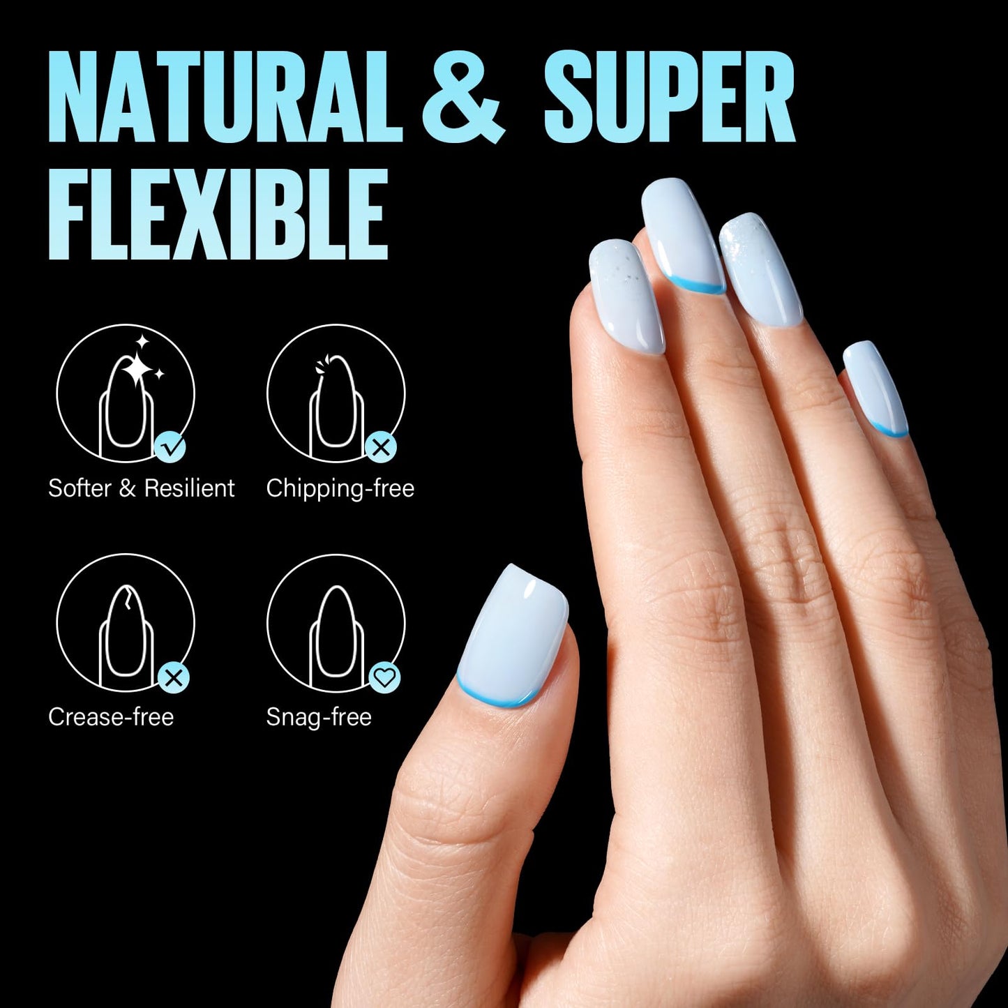 TOMICCA Extra Short Square Nail Tips,15 Sizes 240Pcs Squoval Fake Nails Half Matte Acrylic Gel Nail Tips Full Cover False Nails for Nail Extension Home DIY Salon