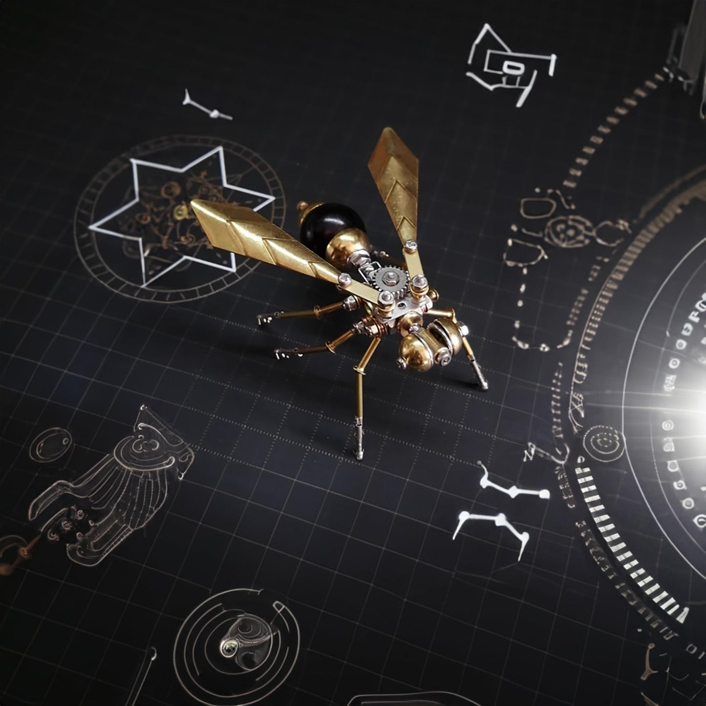 3D Metal Insect Hornet Model Kit, Steampunk Bug Mechanical 3D Puzzle Assembly,DIY Pprojects Metal Building Hobby Kits,Making Kit Arts and Crafts Cool for Birthday(Hornet)