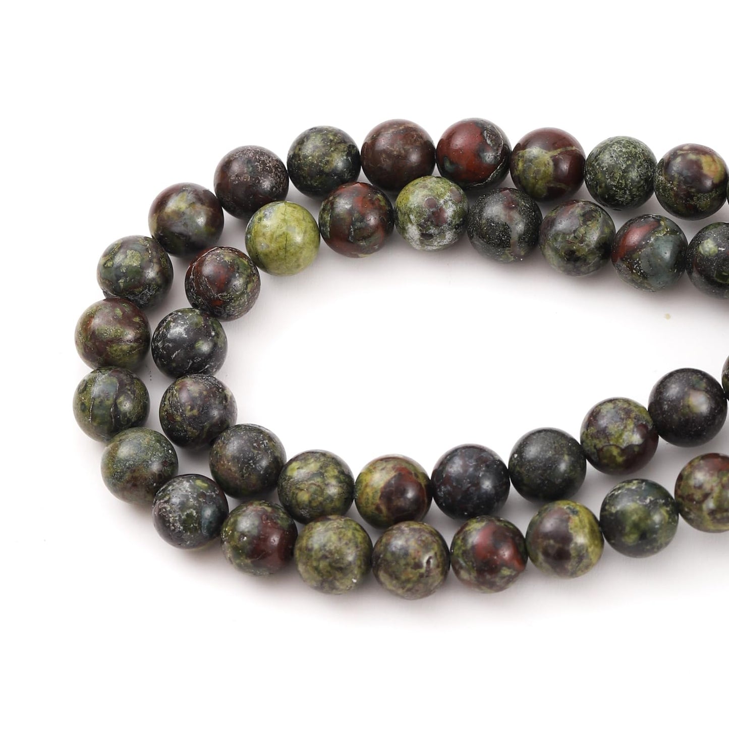 6mm 60pcs DIY Natural Dragon Blood Stone Beads Round Healing Crystal Gemstone Loose Beads for Jewelry Making Handmade Bracelet Necklace