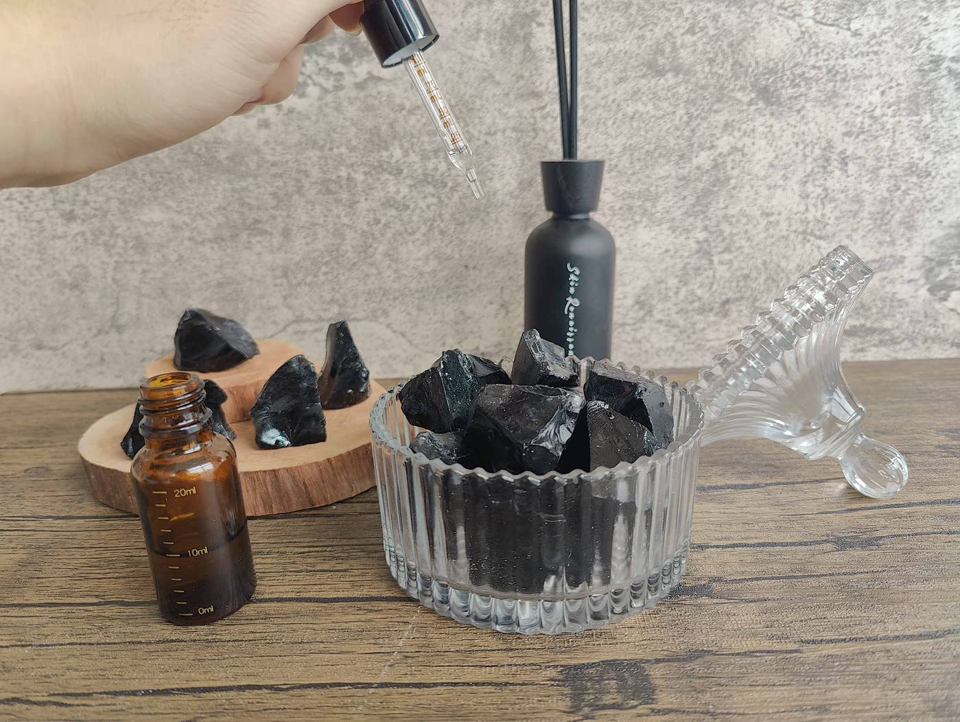 MAIBAOTA Natural Black Obsidian Crystal Stones Raw Crystals Bulk Healing Crystal Stones 1" Raw Rough Gemstones Rocks for Tumbling Polishing Cutting Quartz Crystals