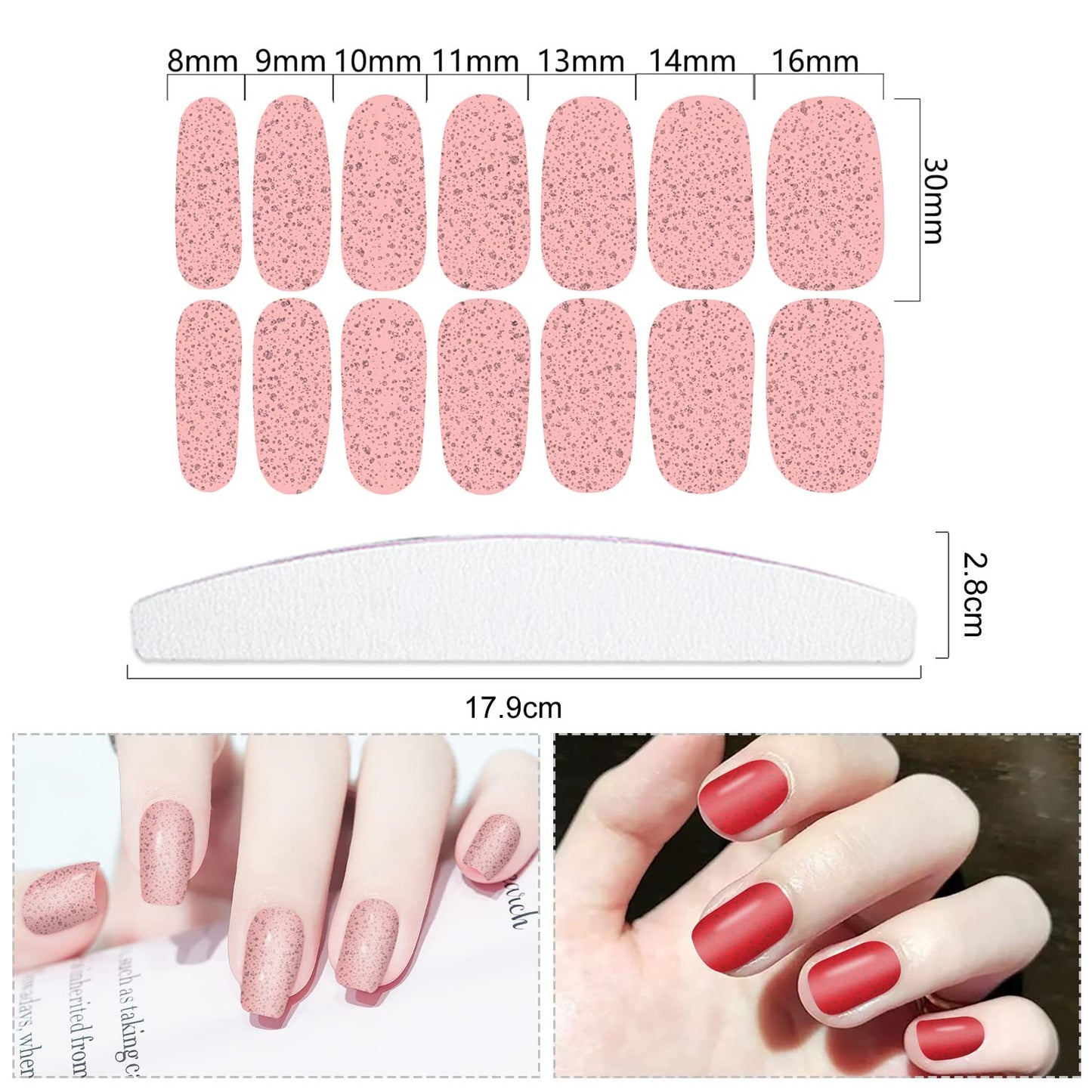 YECIRALA 20 Sheets 280 Pcs Mix-Color Nail Polish Stickers Full Nail Wraps Solid Glitter Gel Nail Strips Press On Nails Polish Strips Wraps Stick On Nails Stickers for Nail Art Wraps
