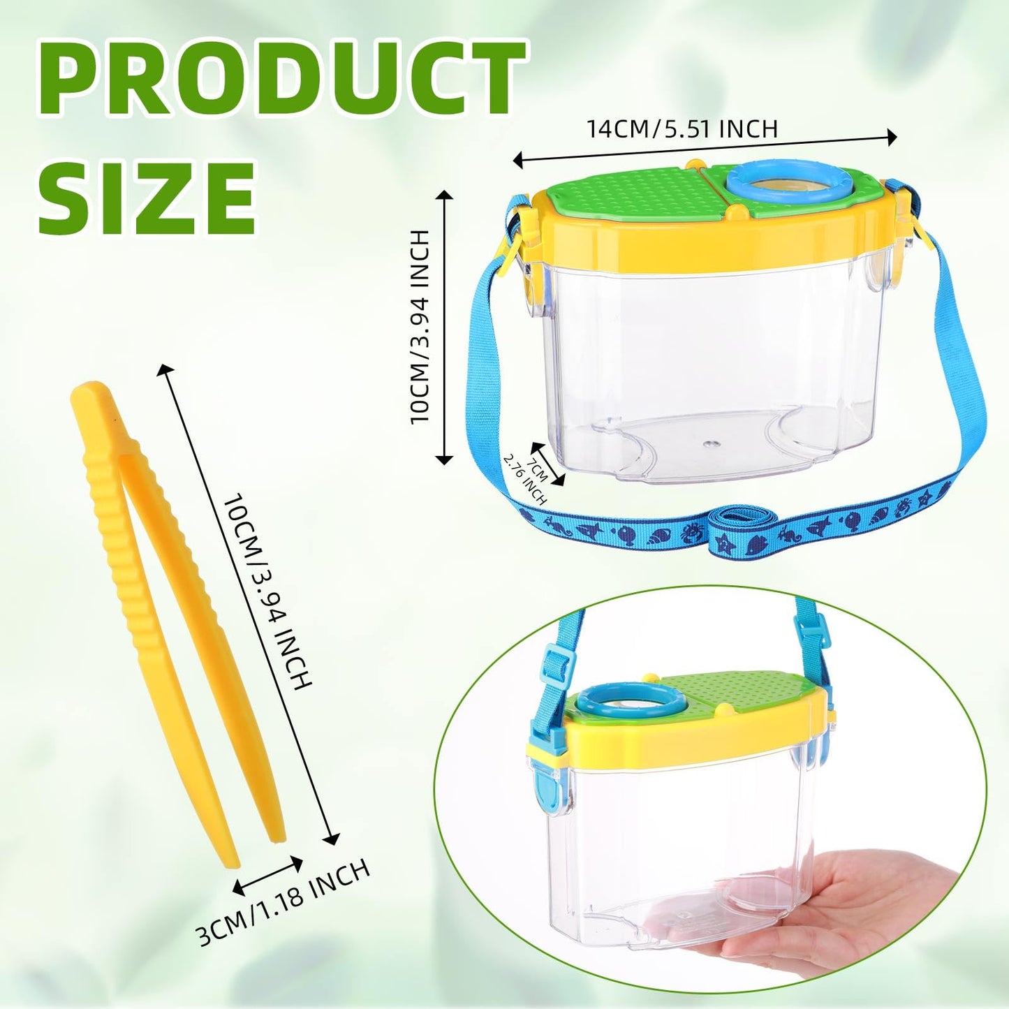 Halloscume 4 Pack Insect Bug Viewer Kit for Kids with Tweezers Explorer Outdoor Set Bug Catcher Containers for Insects Magnifying Insect Box Observation Science Nature Exploration Collecting(Bright)