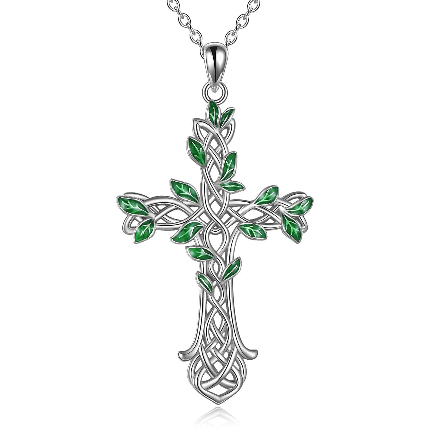 ONEFINITY Cross Necklace 925 Sterling Silver Celtic knot Tree of Life Cross Necklace Pendant Gifts for Women Men