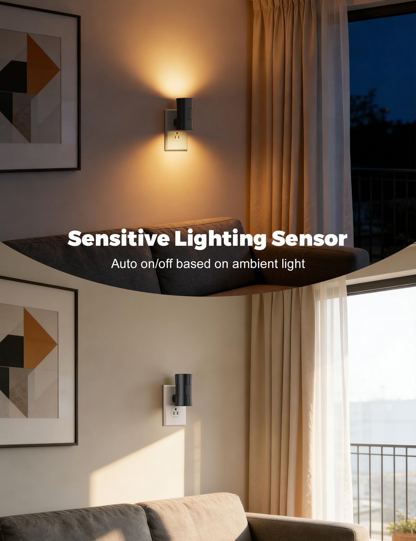 fesnne Night Light, 2-Pack Dimmable Plug-in Night Light with 90°Rotatable Plug, 0-100LM Adjustable Brightness, 3000K Warm White, 1W Ultra Low Energy for Bedroom, Hallway, Bathroom, Kids Room