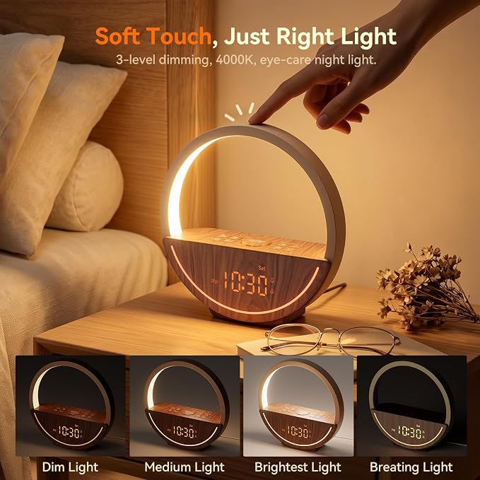 Vivilumens Sunrise Alarm Clock with Sound Machine & Night Light
