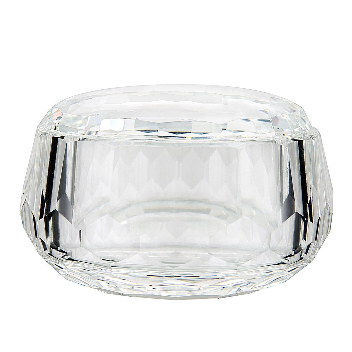 DONOUCLS Crystal Candy Dish, Nut Bowl with Lid 3" x 4.7" Decorative Crystal Bowl&Jar for Home Wedding Table