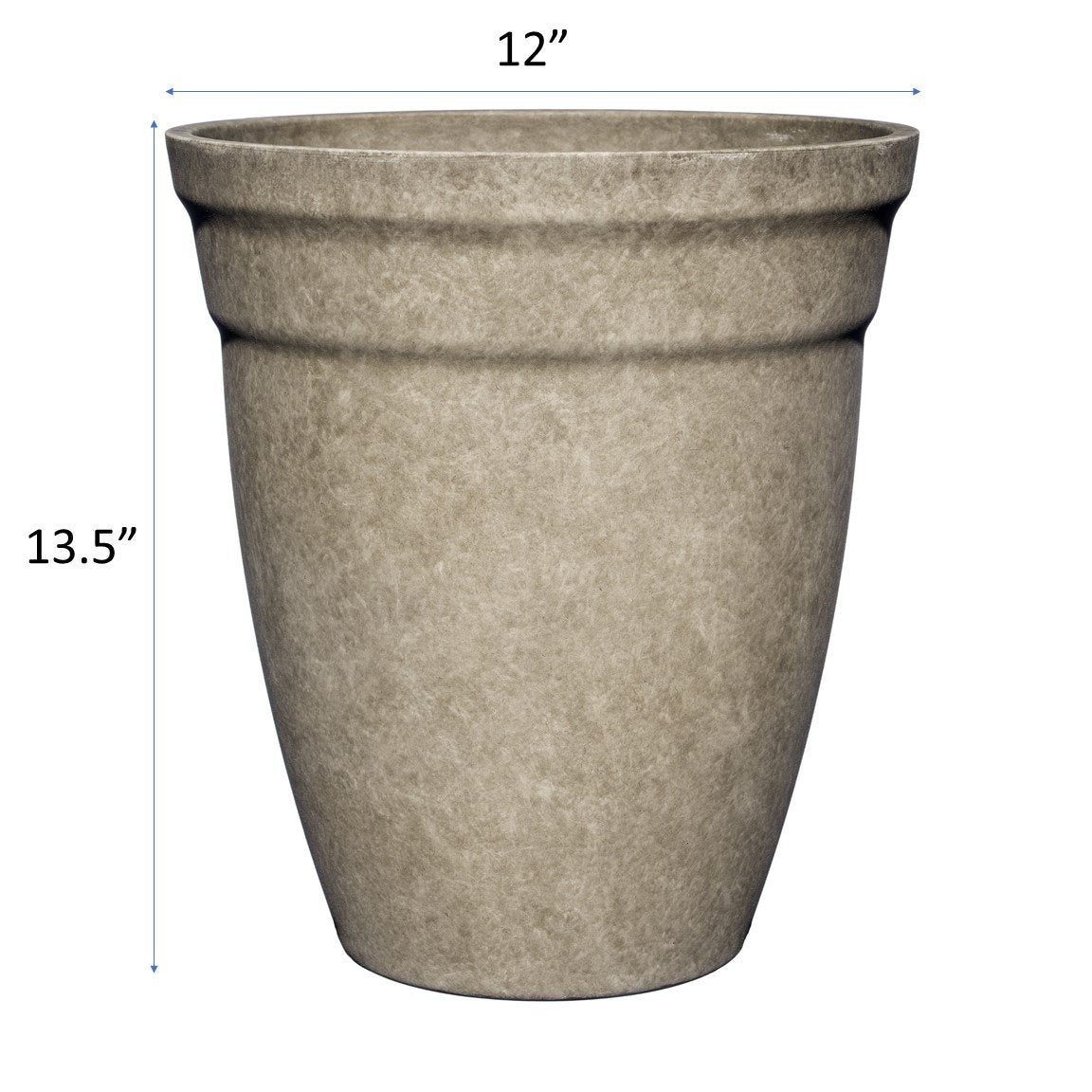 Classic Home and Garden Premiere Collection Planter, Allaire 12", Cloud Gray
