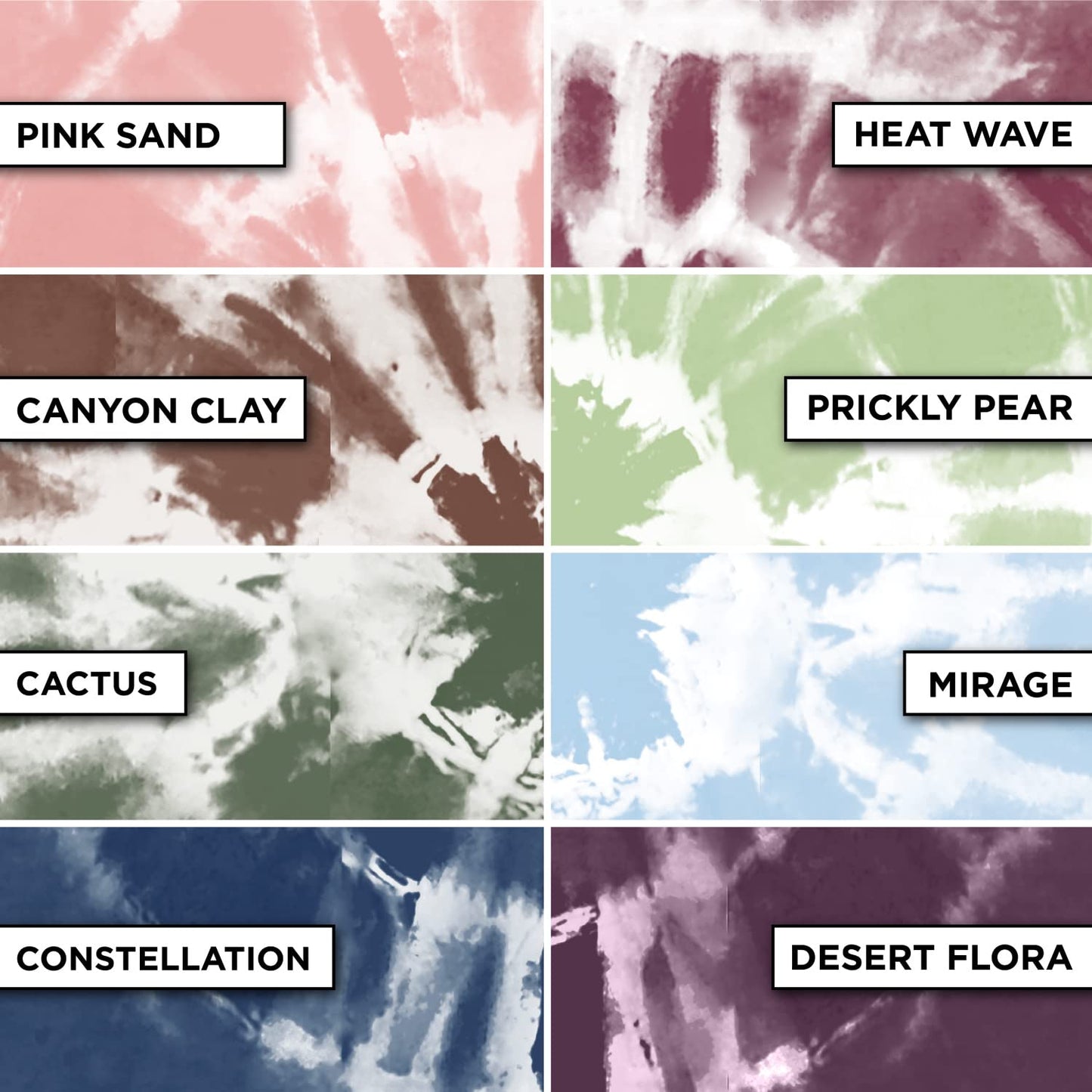 Tulip One-Step Tie-Dye Kit Desert Set, Easy for Beginner Skill Levels, 8 Easy Squeeze, Pre-Filled Bottles, Nature Inspired Wilderness Colors