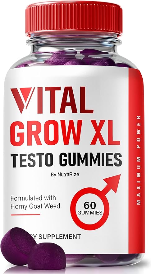 Vital Grow XL, Official Vital Grow XL Testo Gummies for Men, Boost Stamina and Confidence Gummy for Mens, Vital GrowXL Male Support Gomitas (60 Gummies)