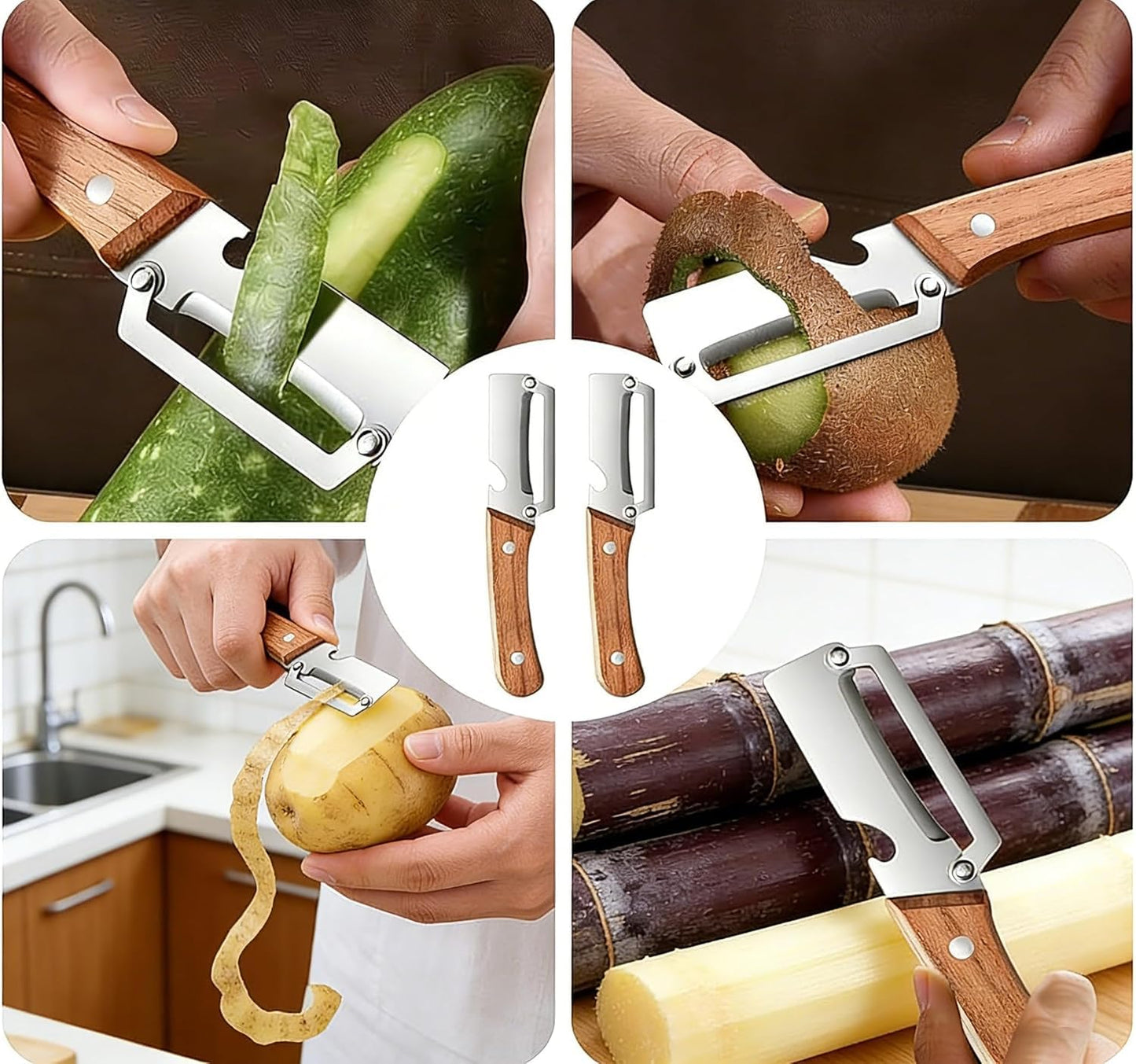 2pcs 2 in 1 Multi Functional Vegetable Peeler, 2 in 1 Fruit Peeler and Bottle Opener,Sturdy and durable, Suitable for potatoes, vegetables, apples, carrots, etc