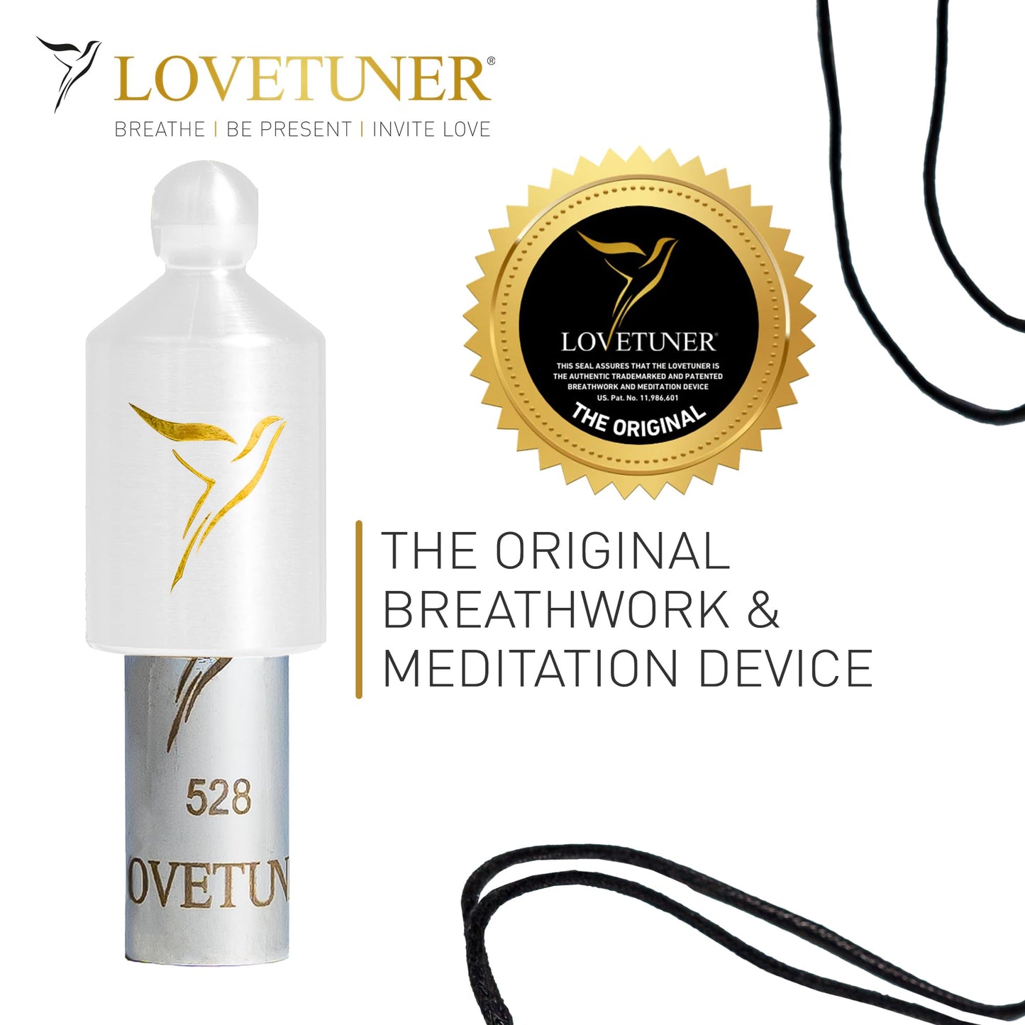 LOVETUNER Meditation Tuning Necklace 528 hz Frequency of Love | Mindfulness Device for Anxiety & Stress Relief, Metal,