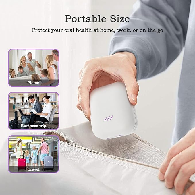 Toothbrush Holder, Toothbrush Cleaner Case, Portable USB Charging Toothbrush Cover with U V-C Light, Travel Toothbrush Holder (White-Double)