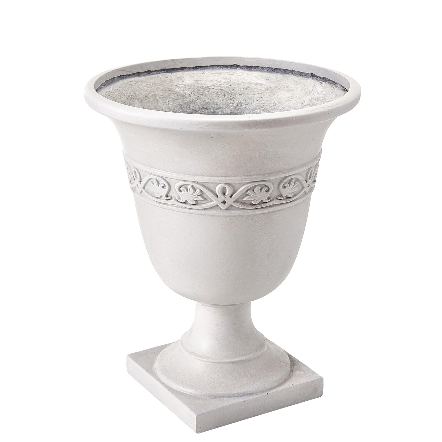 Christopher Knight Home Sical Round Concrete Planter Set of 2, 2 Pack Garden Flower Pot with Drainage Hole, MGO Patio Urn Planter for Outdoor Plants, Outdoor Planter Box, No Assembly, Antique White