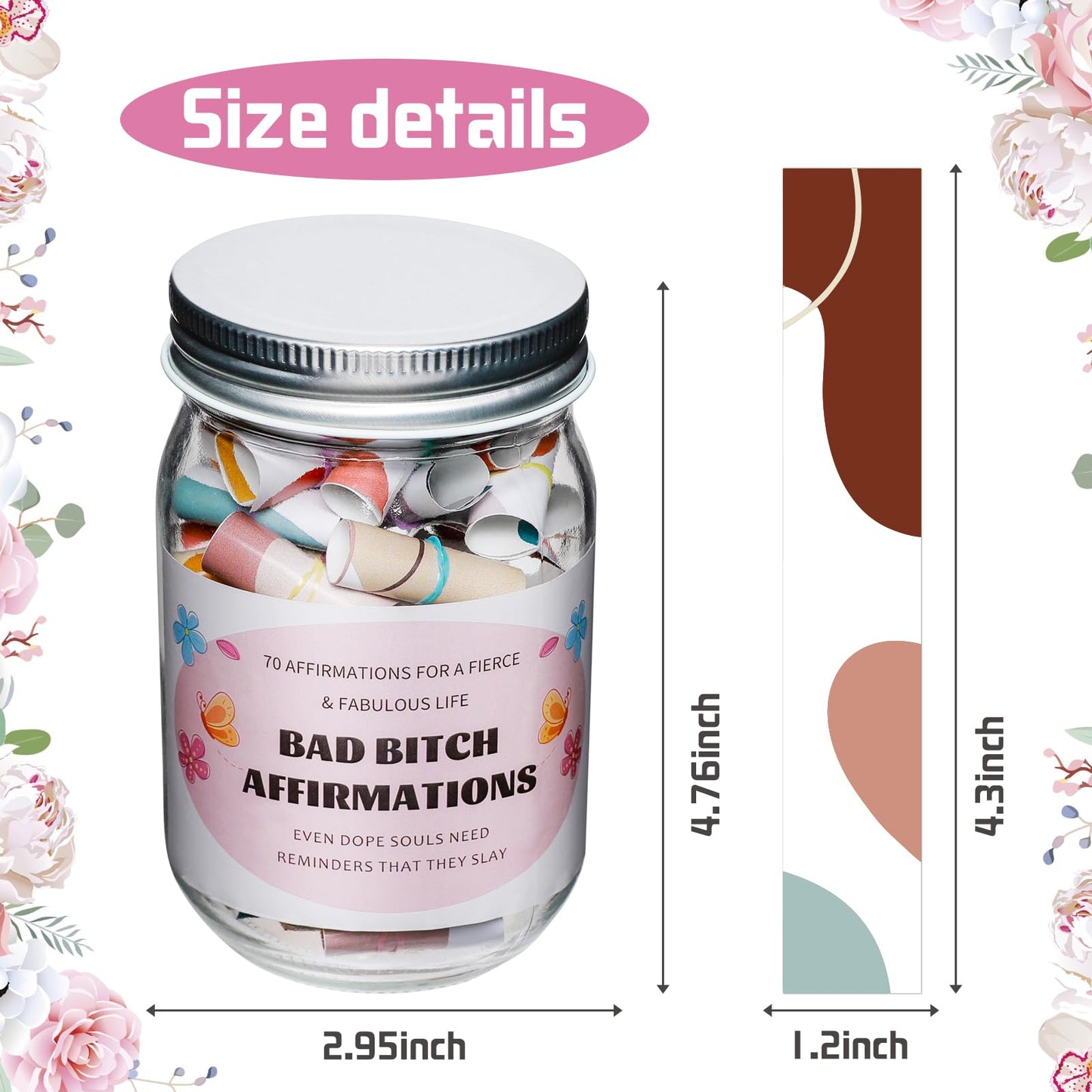 70 Positive Messages jar Funny Affirmation Jar Inspirational Reminders/Positive Jar for Women Wife Sister Friends