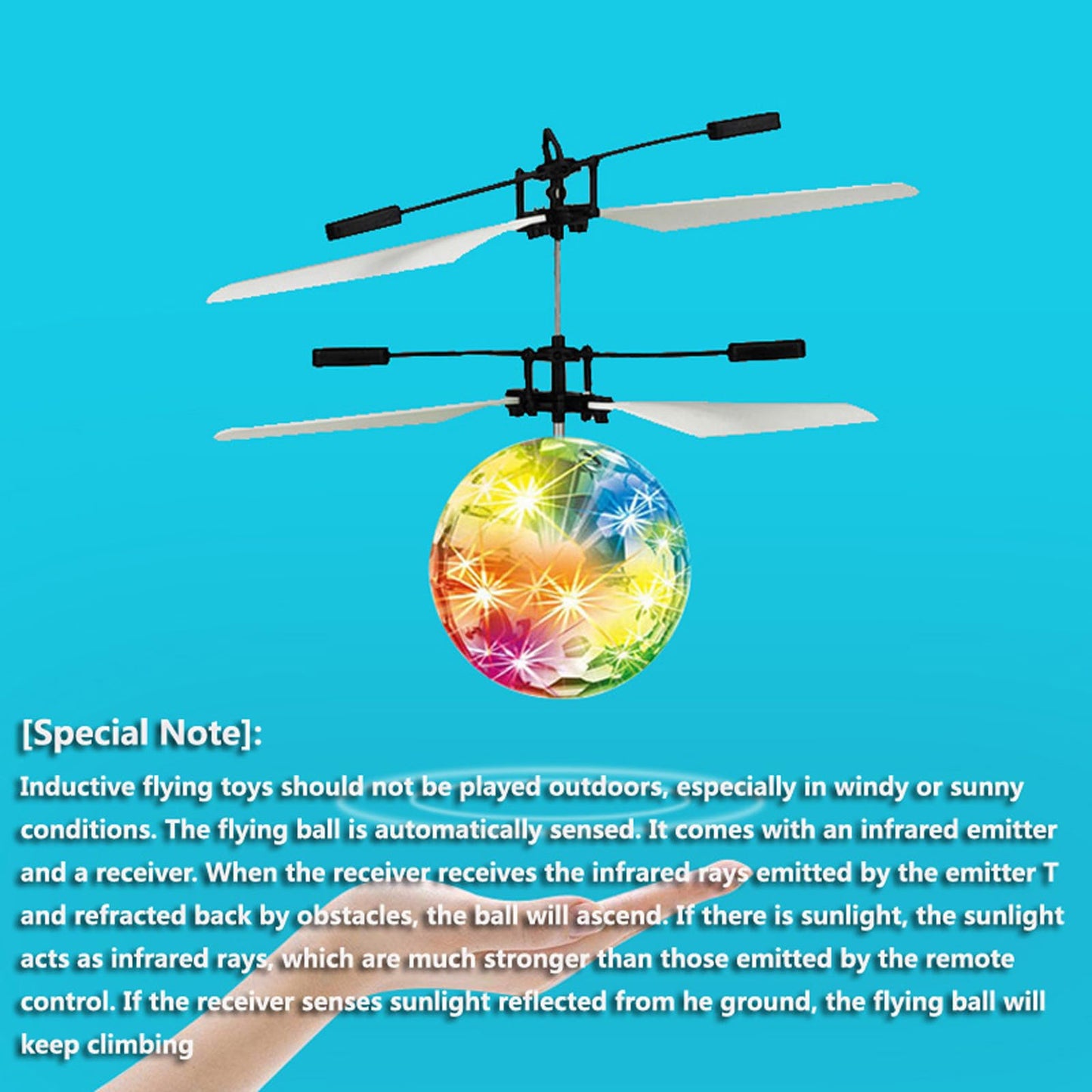 Inductive Flying Crystal Ball, Suspended Flying Ball with Lights, Infrared Sensor Aircraft Toy