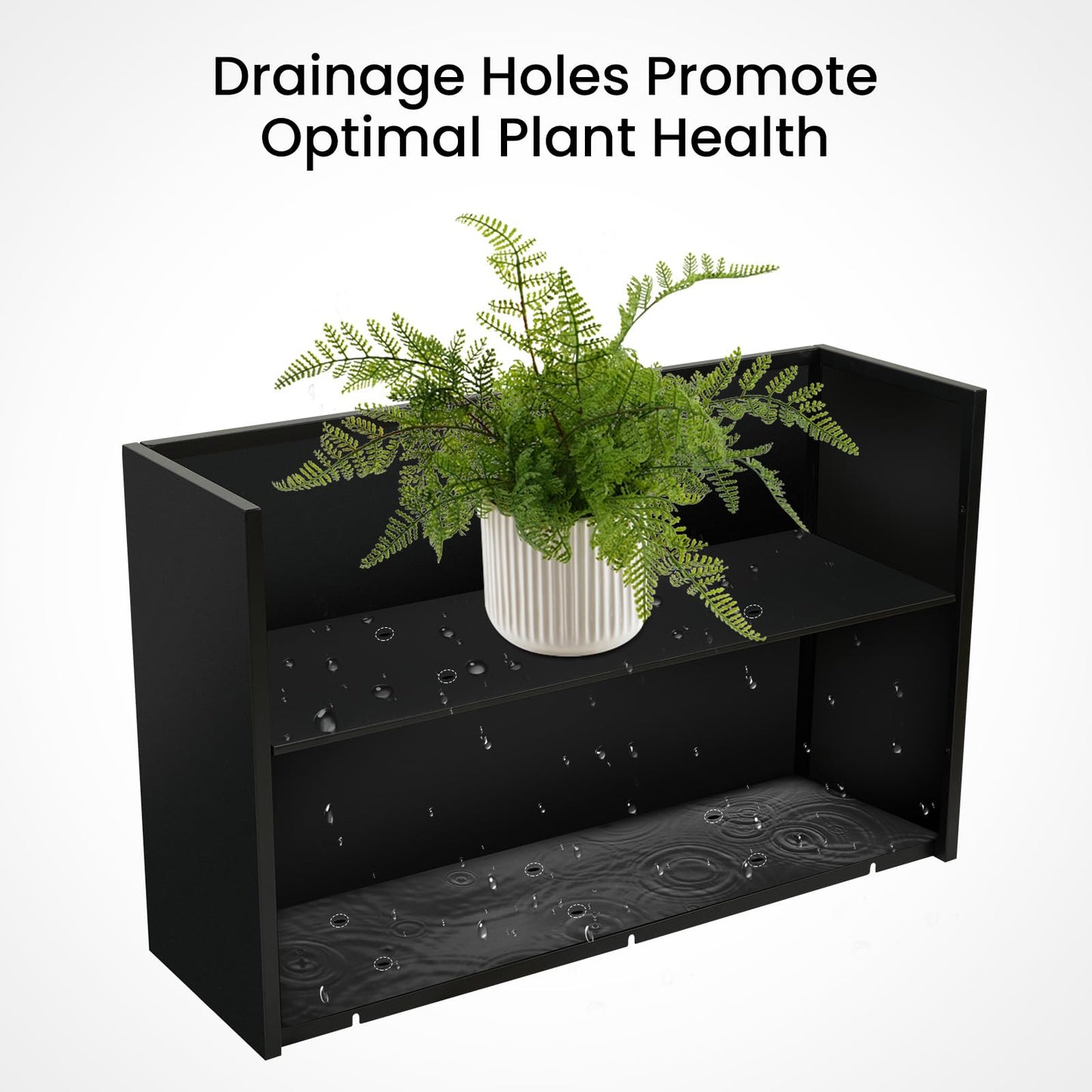 Talustool Adjustable Metal Planter Box 38” x 12” x 30”, Steel Garden Box with Smart Drainage, Heavy-Duty Plant Container Powder-Coated Steel - Perfect for Garden, Patio & Balcony Decor