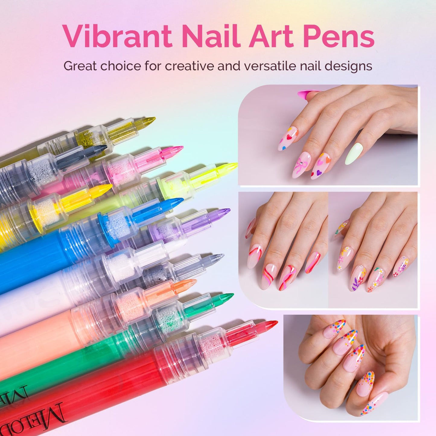 MelodySusie 5Pcs Nail Art Liner Brushes MelodySusie Nail Art Pens Set