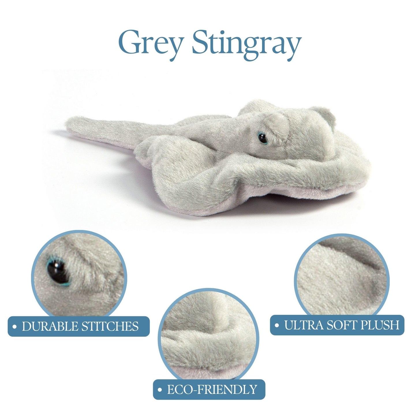 The Petting Zoo Ray Stuffed Animal Plushie, Gifts for Kids, Wild Onez Babiez Sealife Animals, Stingray Plush Toy, 12 inches