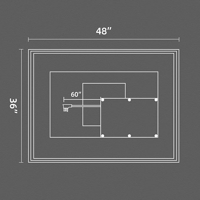 48x36 Inch Bathroom Mirror LED with Lights, Backlit and Front Lighted Anti-Fog Dimmable Memory Lighted Bathroom Vanity Mirror, Large Led Mirror for Bathroom