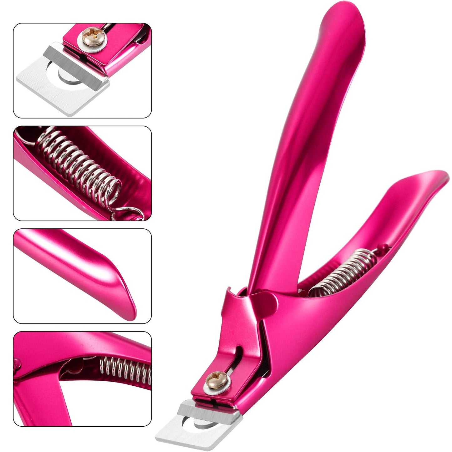 Yaomiao 3 Pcs Professional Acrylic Nail Tip Clipper – Adjustable Nail Cutter with Sharp Stainless Steel Blade for Fake False Nails, Square Round Coffin Shapes, Salon Home DIY Manicure Tool