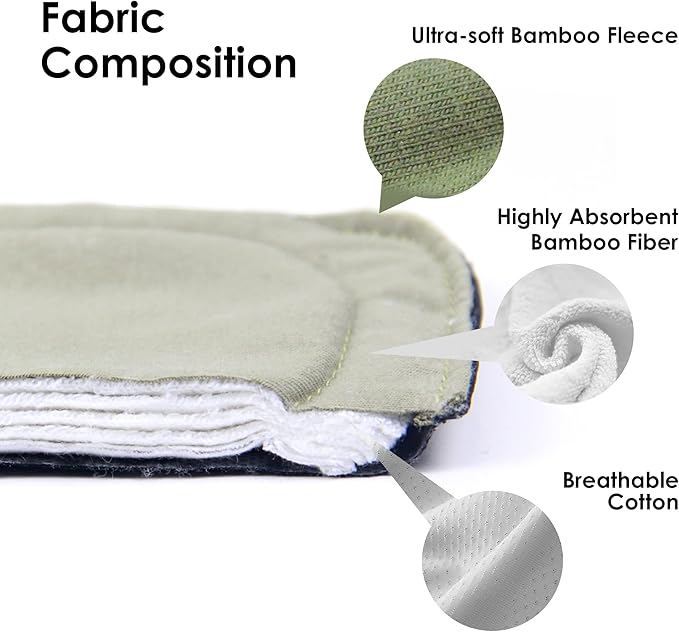 wegreeco 6 Pc Reusable Menstrual Pads, Ultra Thin Pantiliners for Thongs, Cloth Pads, Panty Liners for Teens, Women, Nonslip Pantiliners + 1 Pc Wet Bag(Mustard Yellow, Grey, Beige, XS)