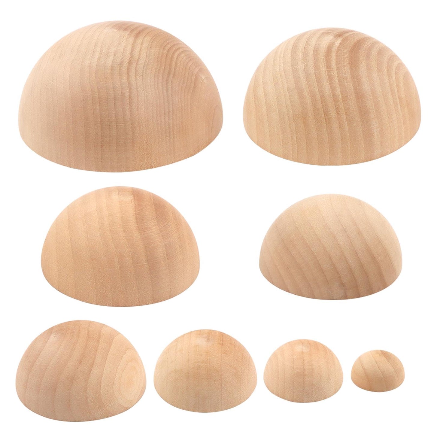 8Pcs Half Round Pottery Tools Set, Wooden Ceramic Top Forms & Plaster Molds for DIY Bowls, Plates, Dishes, Slump Press Art Making Supplies(Original,Size:8 Sizes)
