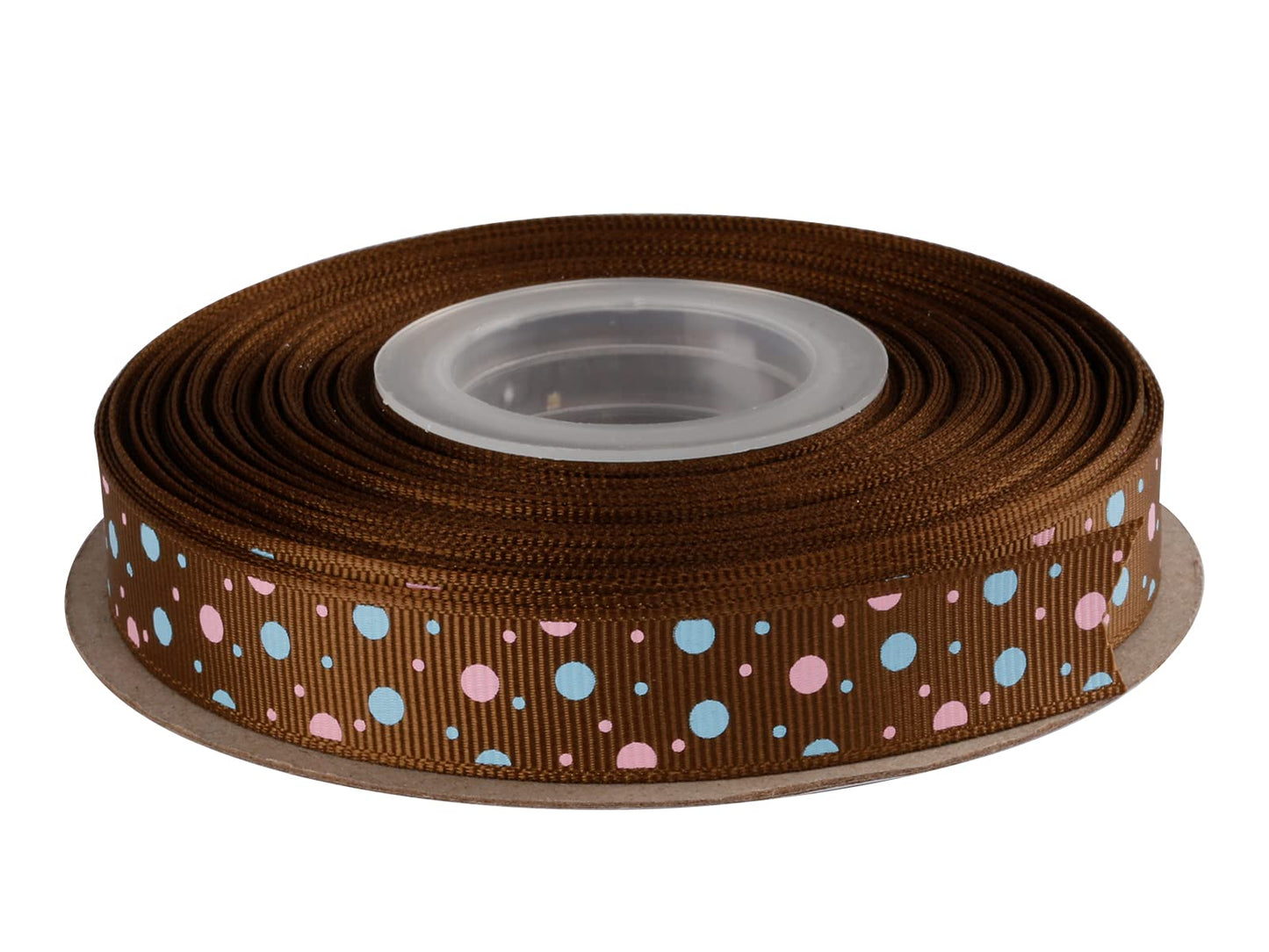 Joycrosso 5/8" Inch Wide Dots Printed Grosgrain Ribbon with Color Dots, Ideal for Hair Bows Gift Wrapping and Crart, 25Yds-Roll (Bronze)