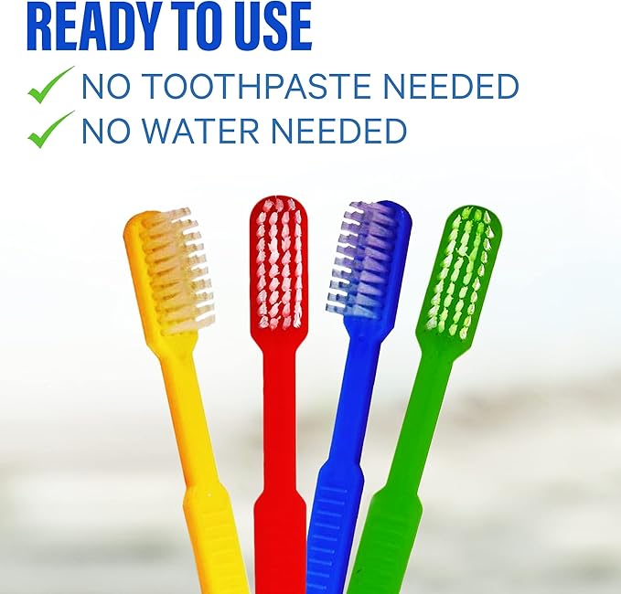 36 Prepasted Disposable Toothbrushes | Travel Toothbrush Set On The Go Toothbrush | Individually Wrapped Soft Bristle,Airbnb Gifts | No Water Needed, Paste Made in USA, Great Fot Travel (36 Pack)