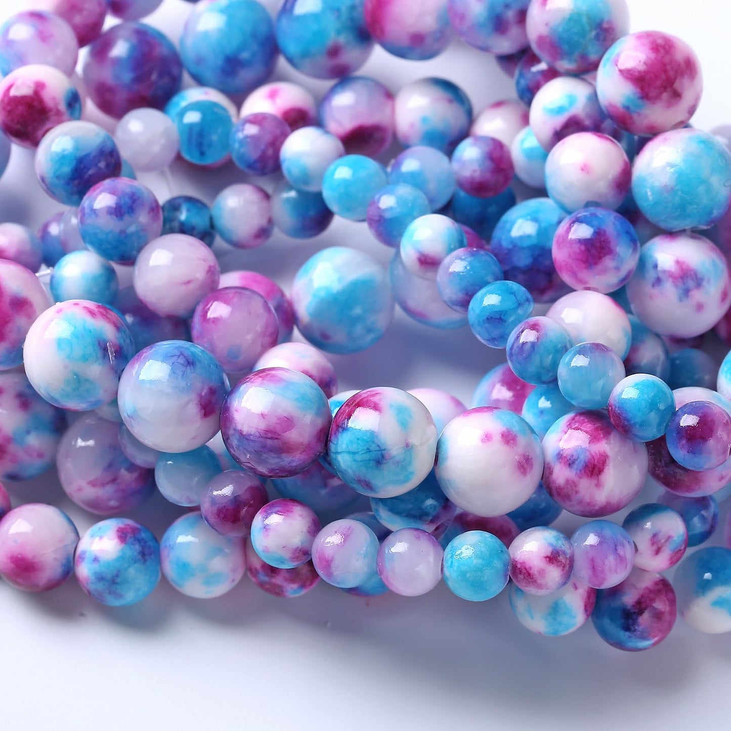 6MM 60PCS Blue Rose Persian Jade Spacer Loose Beads for Jewelry Making DIY Bracelet Necklace