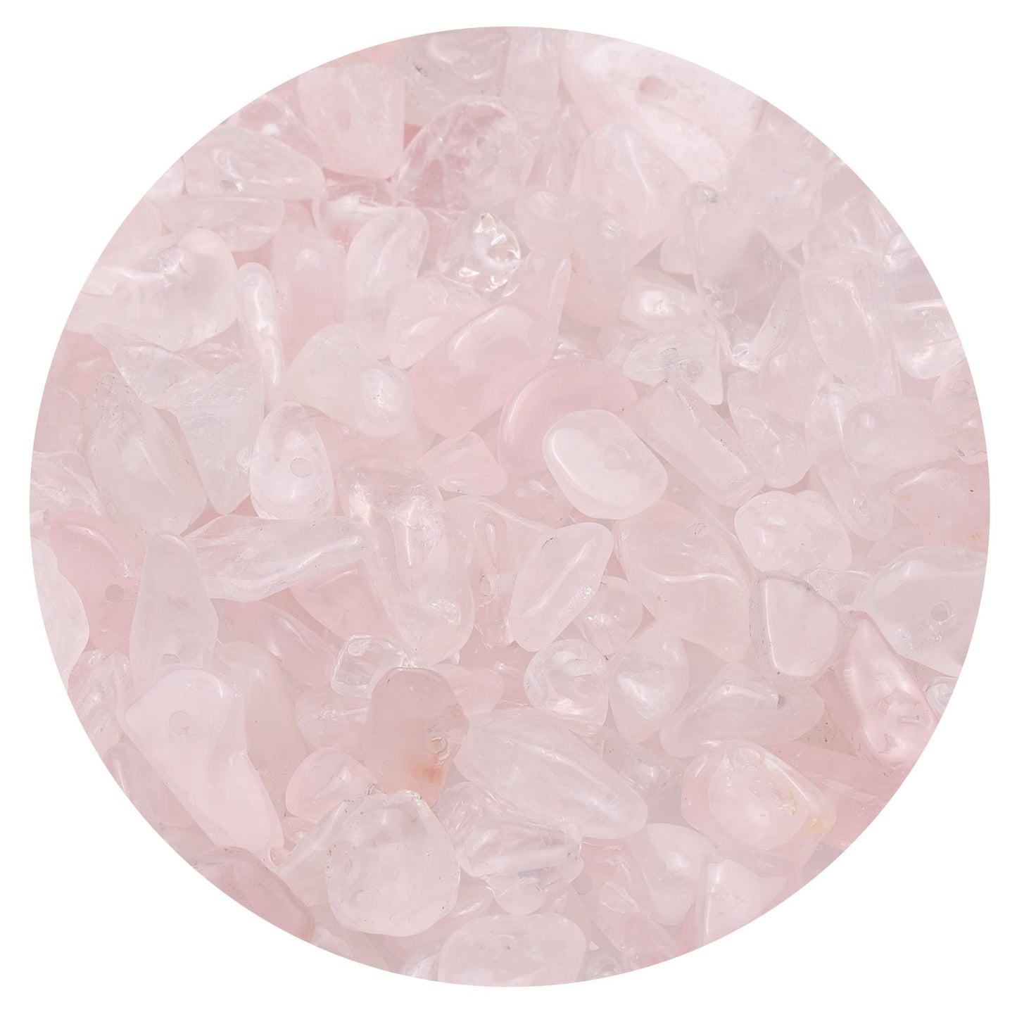 Youngbling Natural Chip Stone Beads 450 Pcs 5-8mm Healing Crystal Irregular Gemstone Drilled Lose Rocks Rose Quartz Beads for Bracelet Jewelry Making