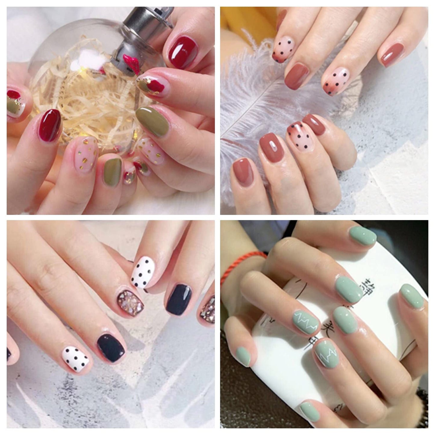 420 Pieces 30 Sheets Nail Wraps with Nail File Nail Polish Strips Glitter Gradient Design Self Adhesive Nail Polish Stickers for Women Girl Nail Art Accessories