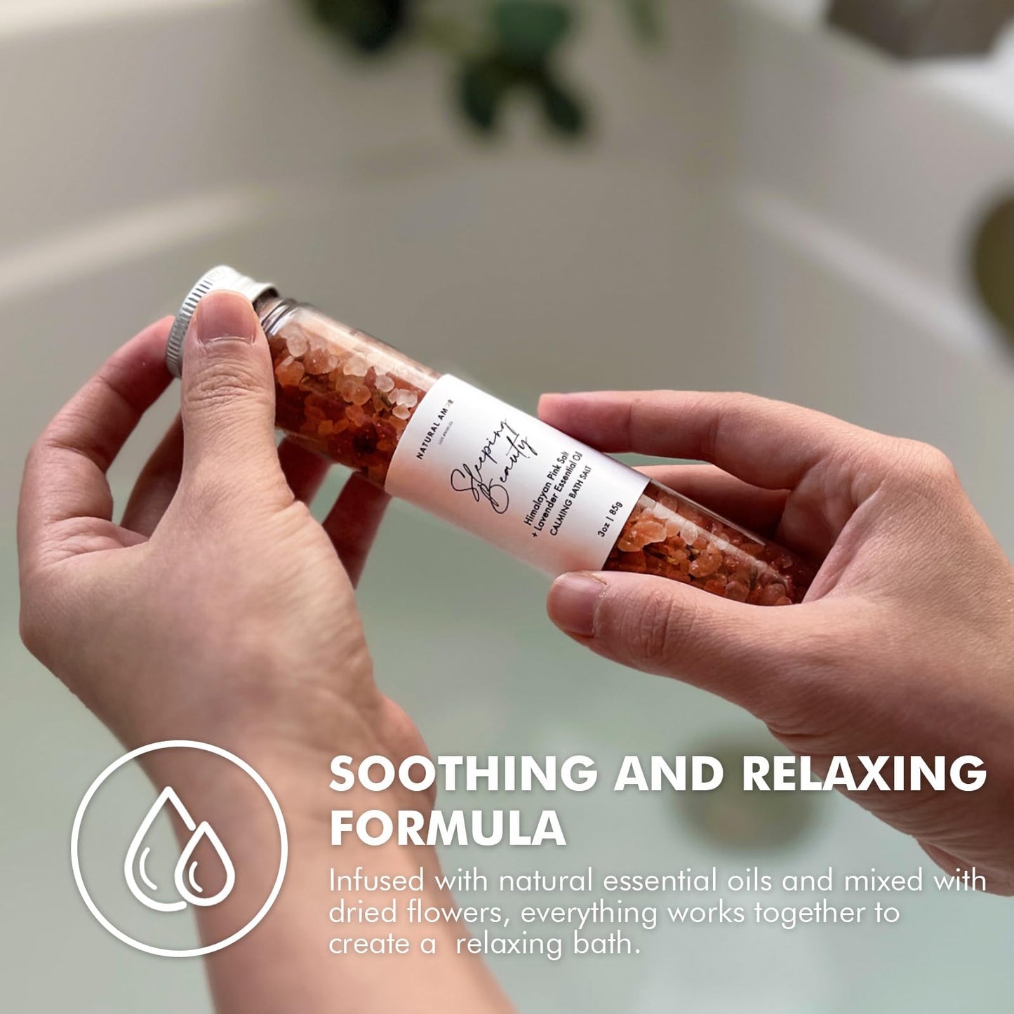 Natural Bath Salt Gift Set – 4-Pack Relaxing Soaks with Himalayan Pink Salt, Sea Salt, Essential Oils, Jojoba Oil & Dried Flowers – Spa Gift for Women & Self Care