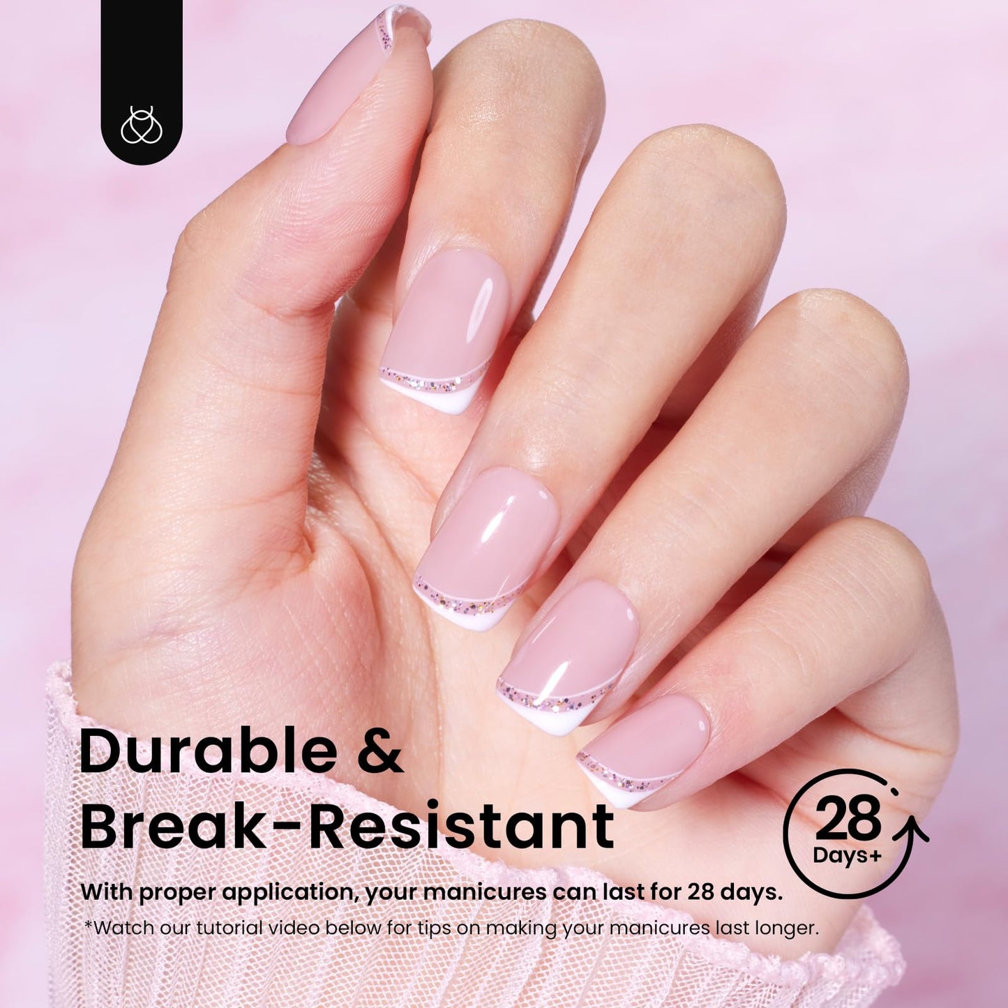 Beetles Short Square Nail Tips: 576PCS 12 Sizes XS Short Square Half Matte Clear False Acrylic Press on Nails Tips Pre-shape Full Cover Nail Tips Nail Extension DIY