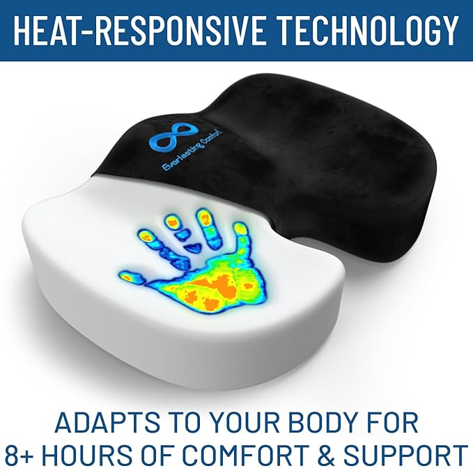 Everlasting Comfort Ergonomic Mouse Pad and Seat Cushion Bundle - Enhance Productivity and Posture at Work
