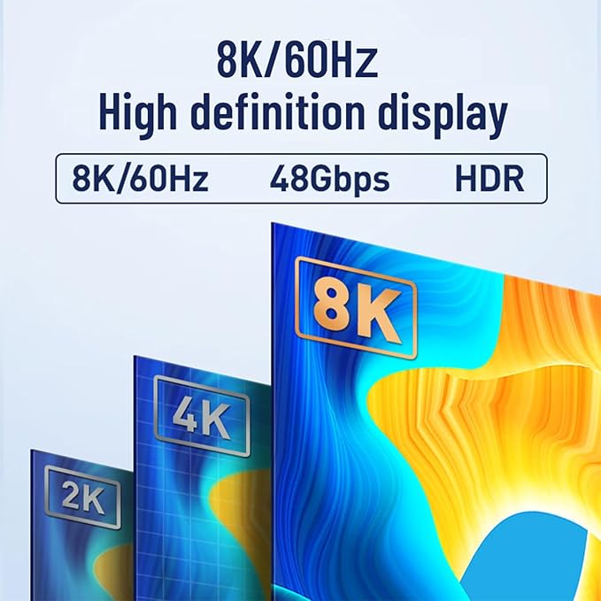 Y.D.F 8K@60Hz HDMI Switcher 5 in 1 Out Aluminum Support 4K@120Hz HDR10+ HDCP 2.3 CEC HDMI 2.1 Switch Splitter Compatible with PS5/4 Xbox X/S Nintendo Switch/OLED Roku Apple TV Fire Stick UHD TV