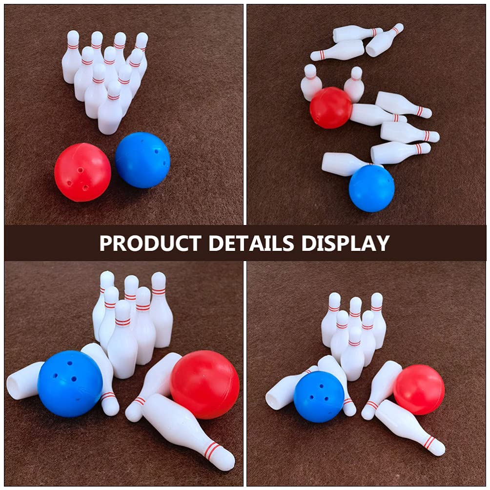 Toyvian 2Set Dollhouse Miniature Bowling Ball Set Miniature Dollhouse Bowling Game Toy Mini Desktop Tabletop Toy for Decoration Accessories