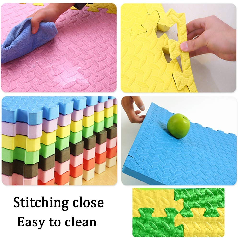 ALGFree Children Kids Baby Foam Puzzle Play Mat Interlocking Activity Protection Flooring Mat Soft EVA Pad, Colour Customizable (Color : C, Size : 30x30x1.2cm-24pcs)
