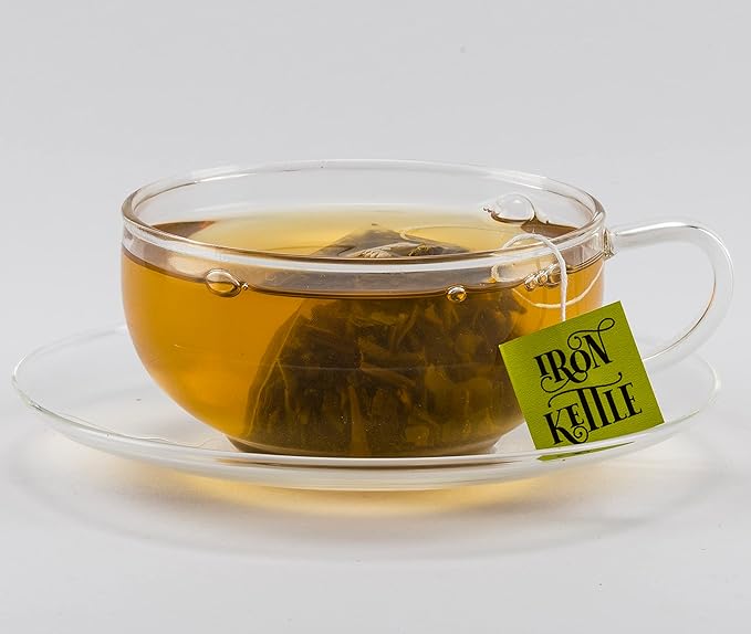 Iron Kettle Spearmint Green Tea | High Grown Green Tea bag blended with natural Spearmint & Peppermint leaves | Sourced exclusively from small tea growers with higher fine leaf count | 25 Tea bags