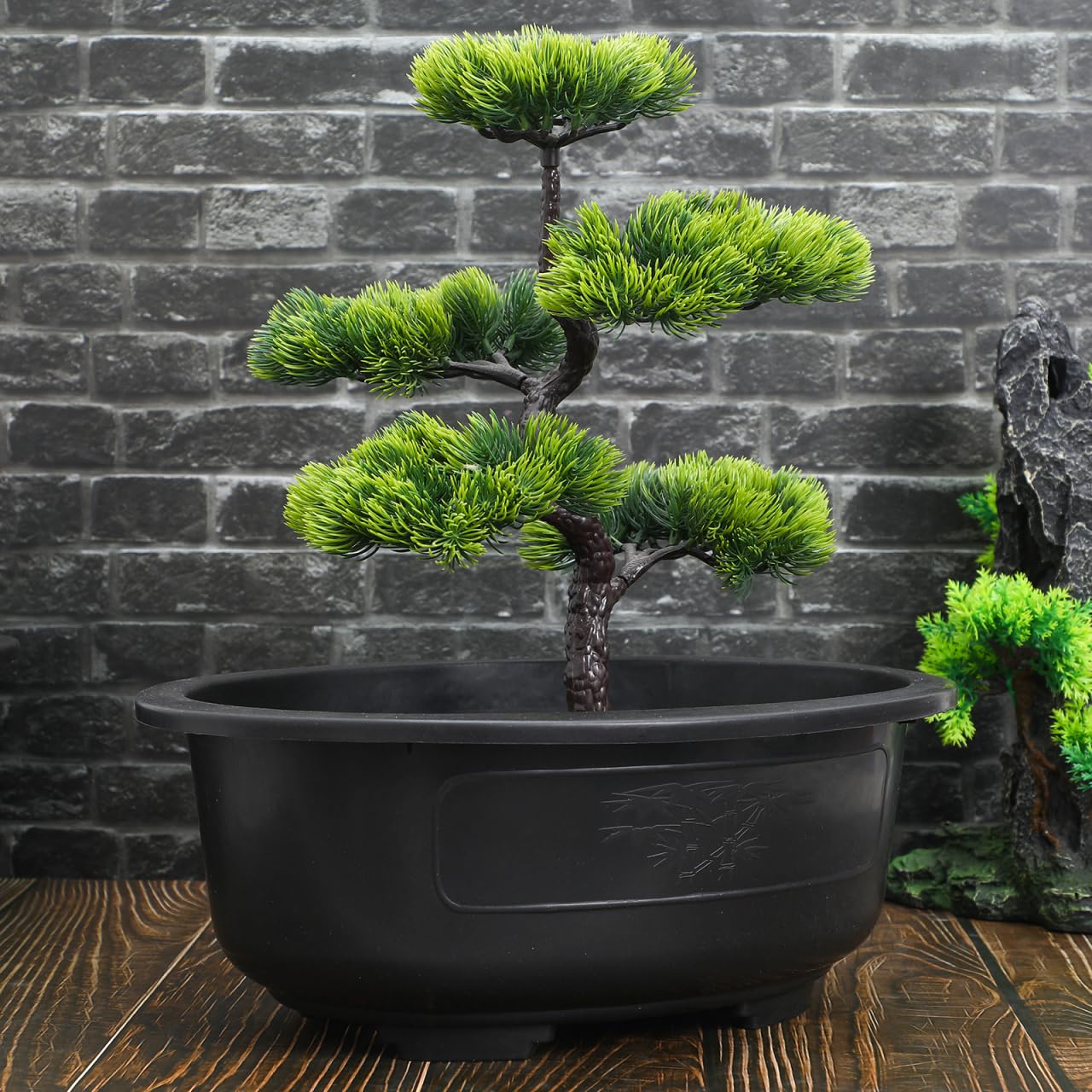 DOITOOL 2 Pcs Large Bonsai Pots 15 Inch Plastic Oval Training Planter with Drainage Holes Deep Tree Bowl for Succulent Nursery