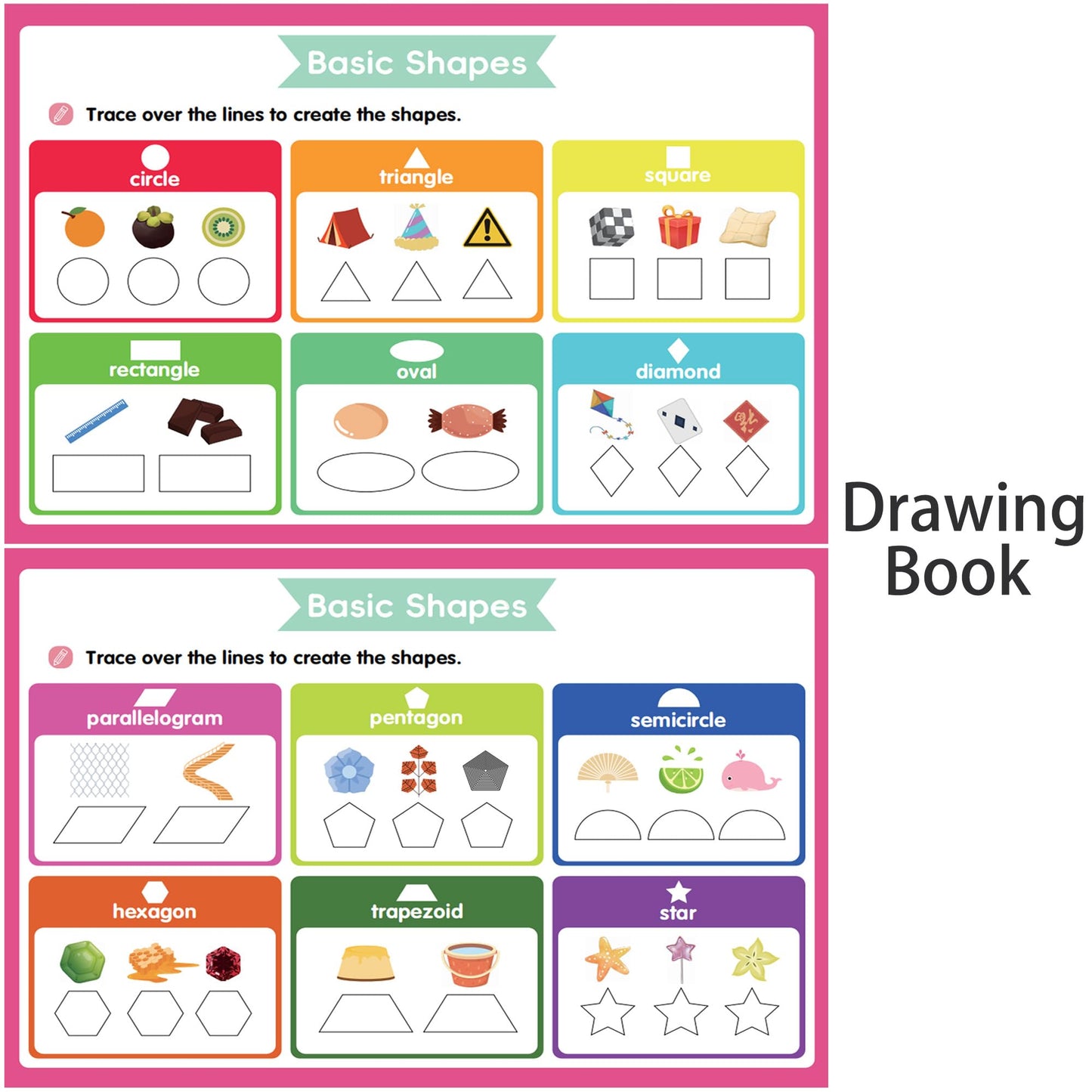 Golinkid Magic Grooved Writing Practice, grooved Handwriting Practice for Kids 8 Books, Preschool workbook for Ages 3-10 with 6 Magic pens 10 Ink Refills, 3 Pencil Grips for Kids Handwriting